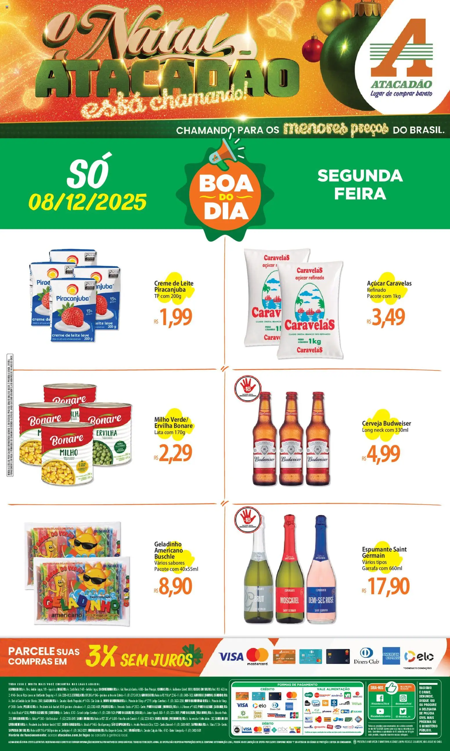 Pré-Visualização do folheto "Ofertas - RS" da loja Atacadão válido a partir de 08/12/2025