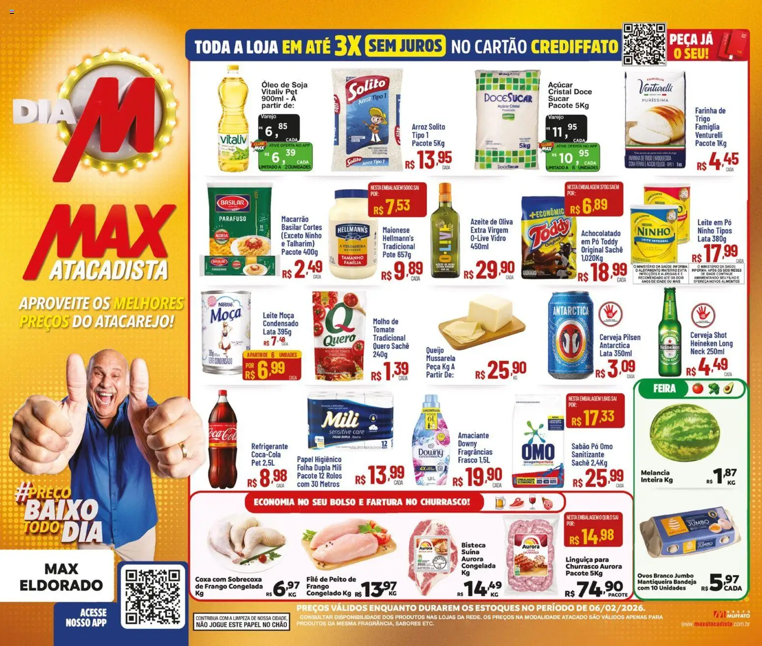 Pré-Visualização do folheto "Ofertas Dia M" da loja Max Atacadista válido a partir de 06/02/2026