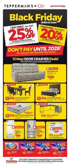 Preview of leaflet Black Friday from shop Tepperman's is valid from Nov 27, 2025
