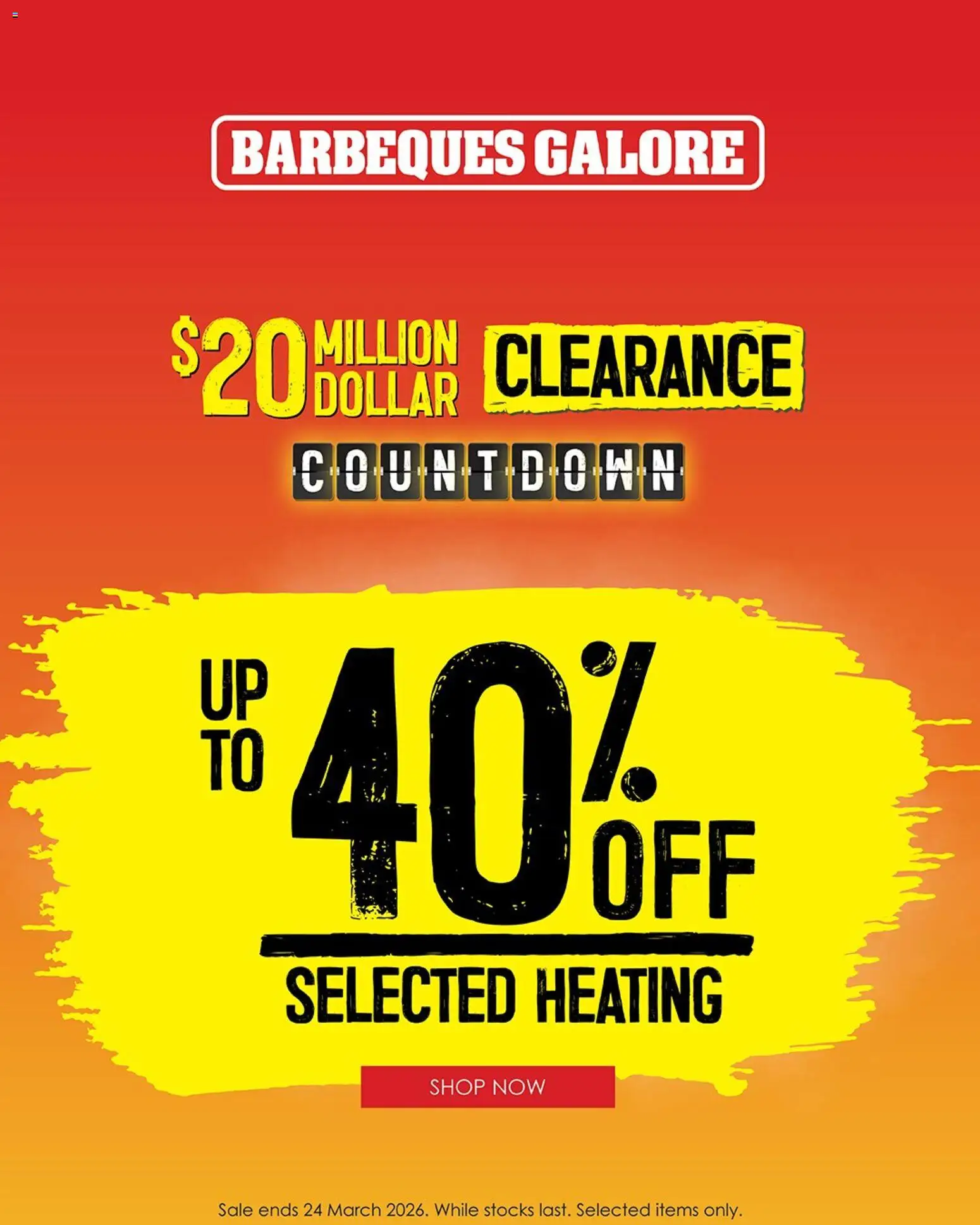 Preview of catalogue Barbeques Galore Clearance Countdown from shop Barbeques Galore valid 17/03/2026