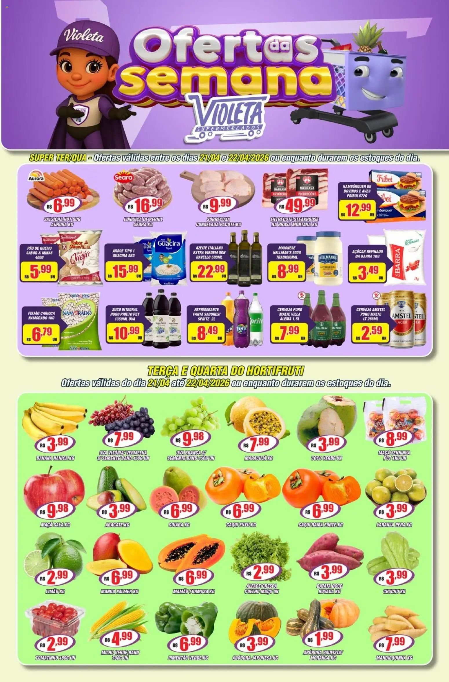 Pré-Visualização do folheto "Violeta Supermercados - Ofertas da semana" da loja Violeta Supermercados válido a partir de 21/04/2026