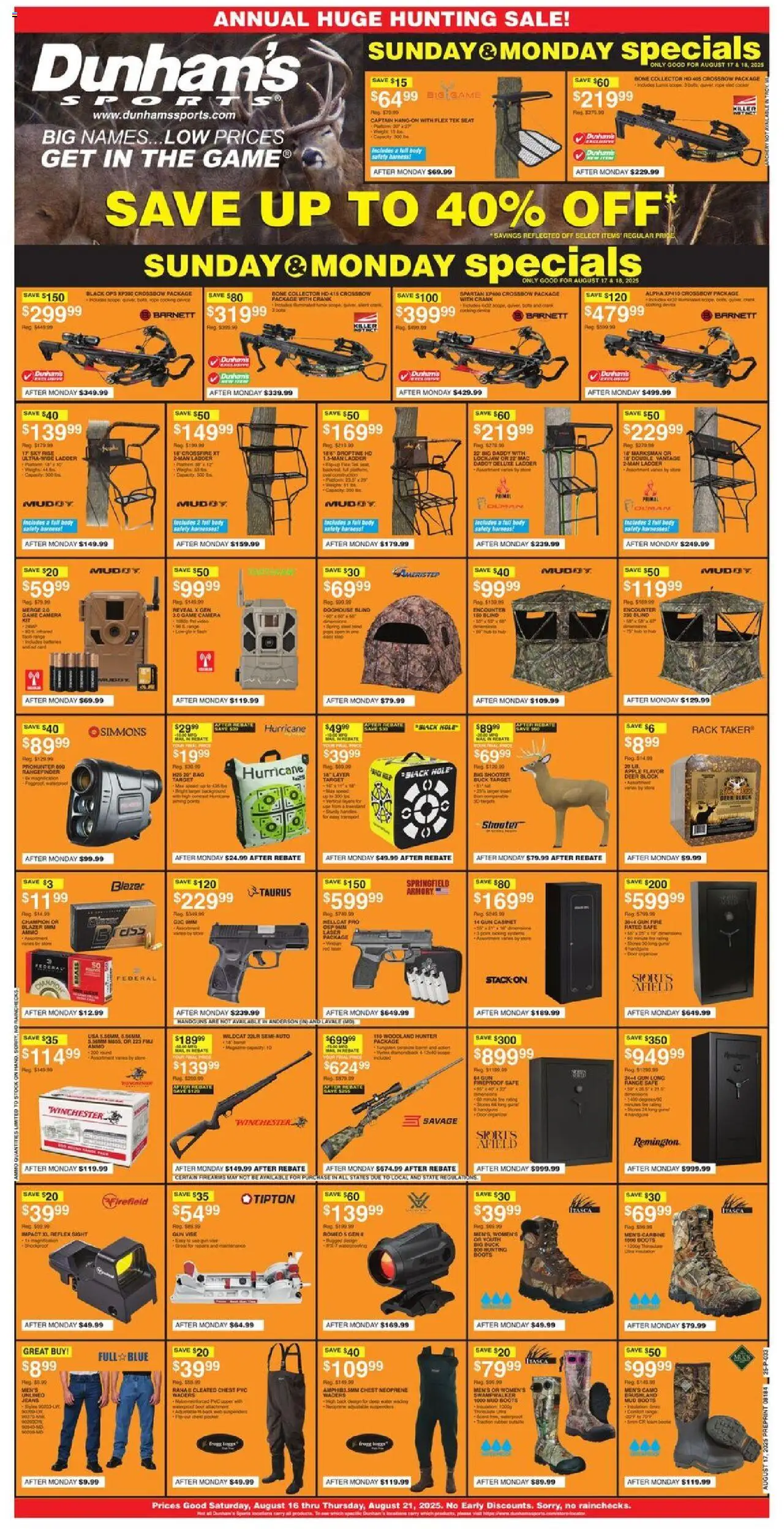 Dunham's Sports Weekly Ad from 08/15/2025 - Flyer - Page number 1