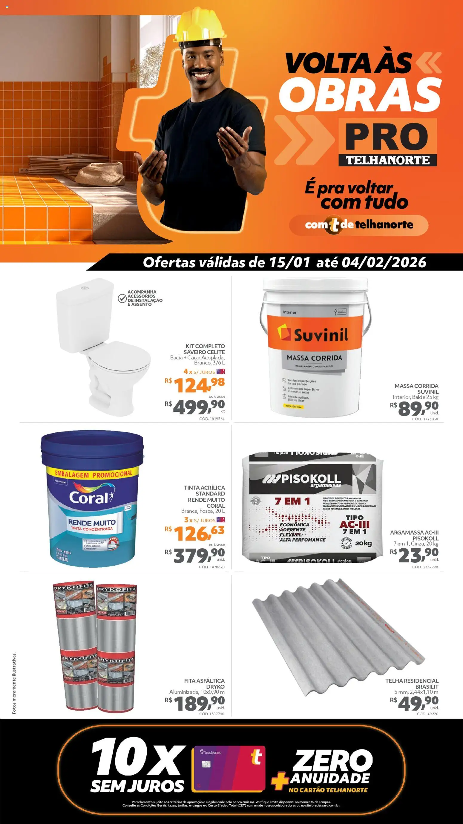 Pré-Visualização do folheto "Ofertas Pro" da loja Telhanorte válido a partir de 15/01/2026