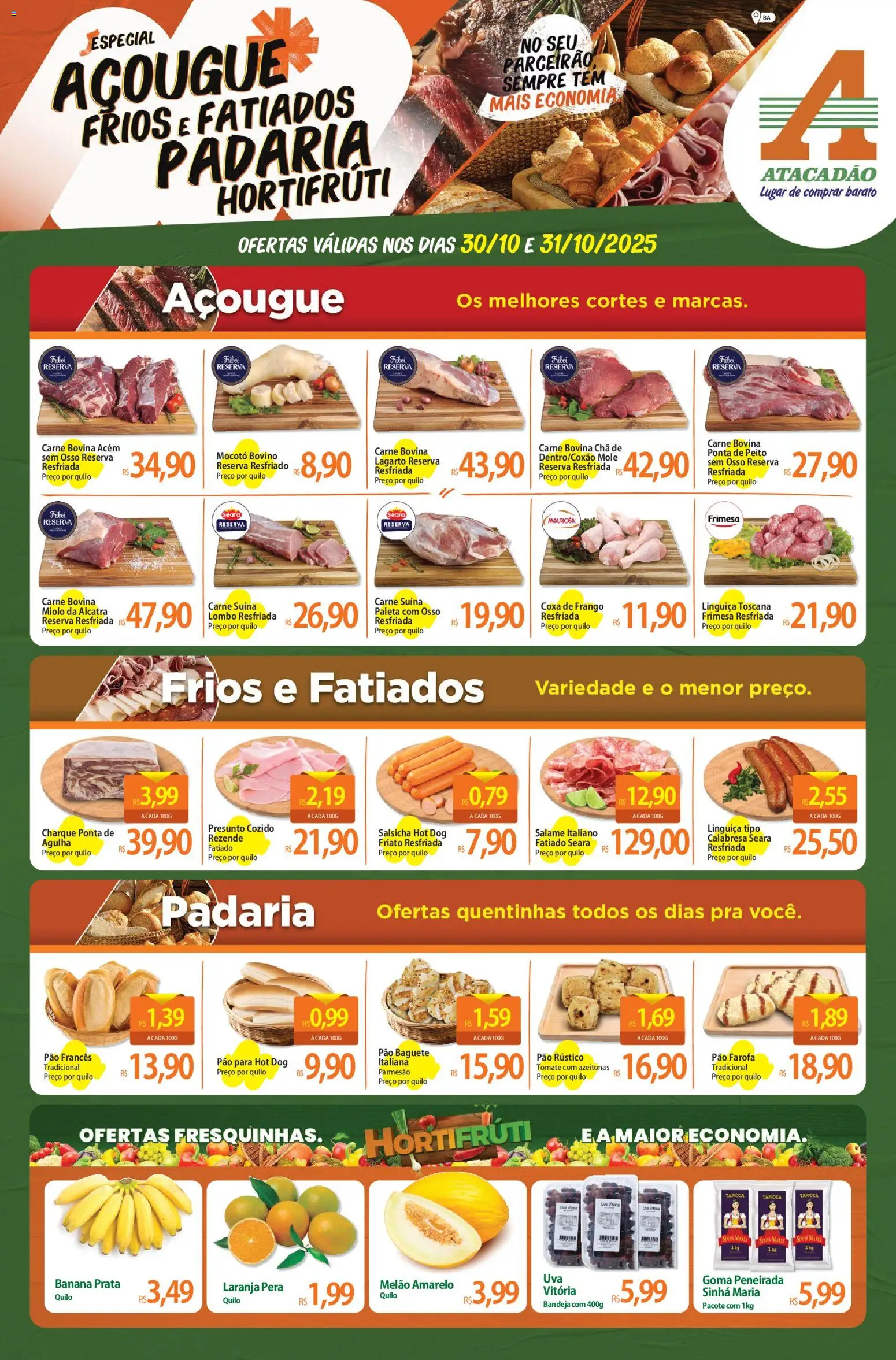 Pré-Visualização do folheto "Ofertas - BA" da loja Atacadão válido a partir de 30/10/2025
