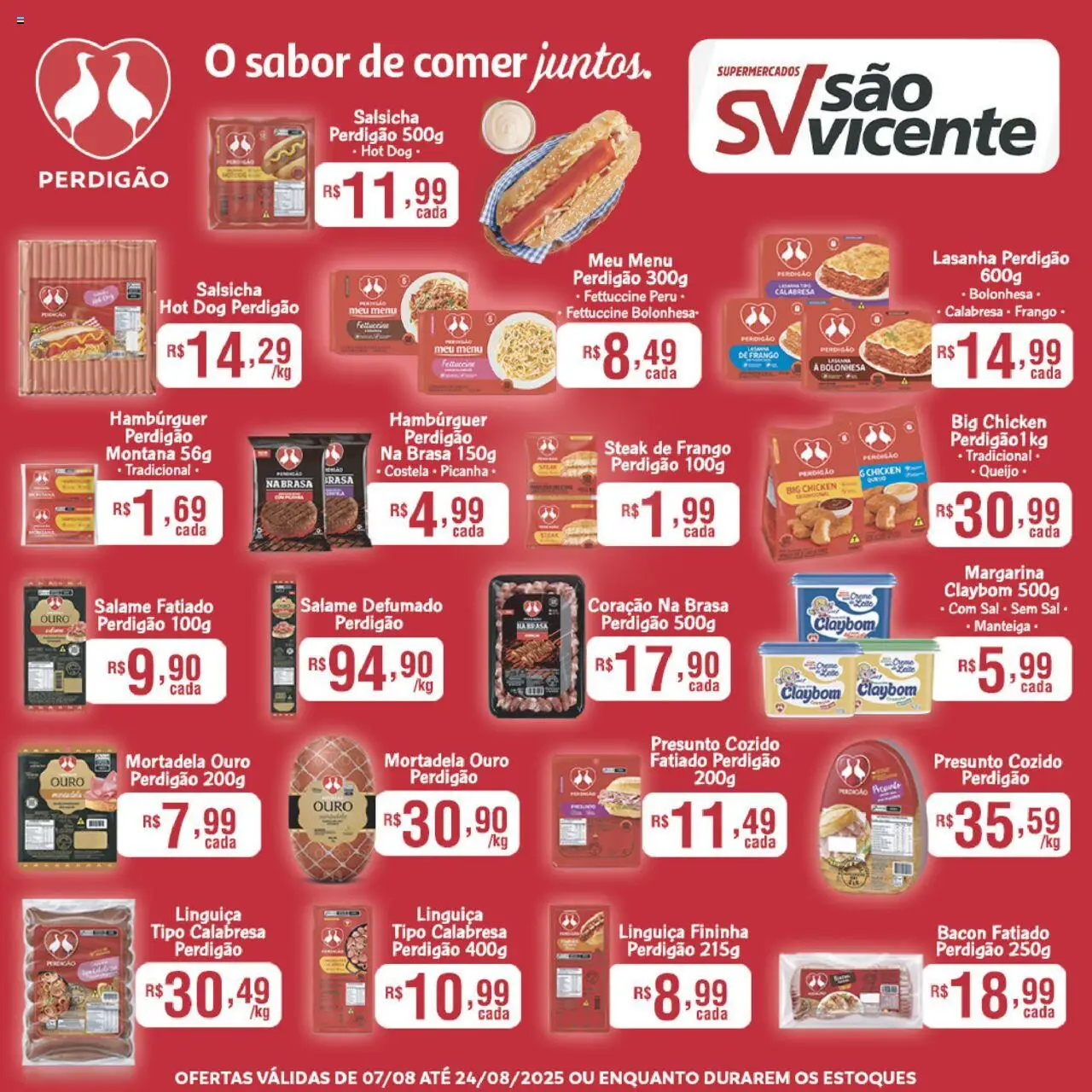 Supermercados São Vicente folheto "Ofertas Perdigão" válido a partir de 07/08/2025 - número de página 1