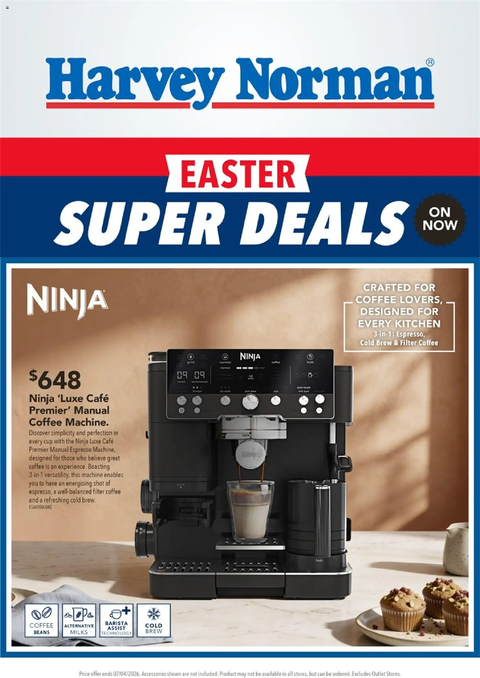 Preview of catalogue Harvey Norman Easter Deals on Kitchen Appliances from shop Harvey Norman valid 25 Mar 2026
