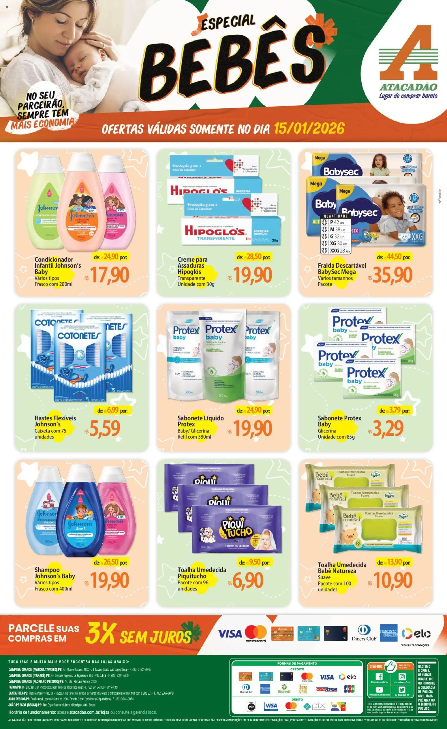 Pré-Visualização do folheto "Ofertas - PB" da loja Atacadão válido a partir de 15/01/2026