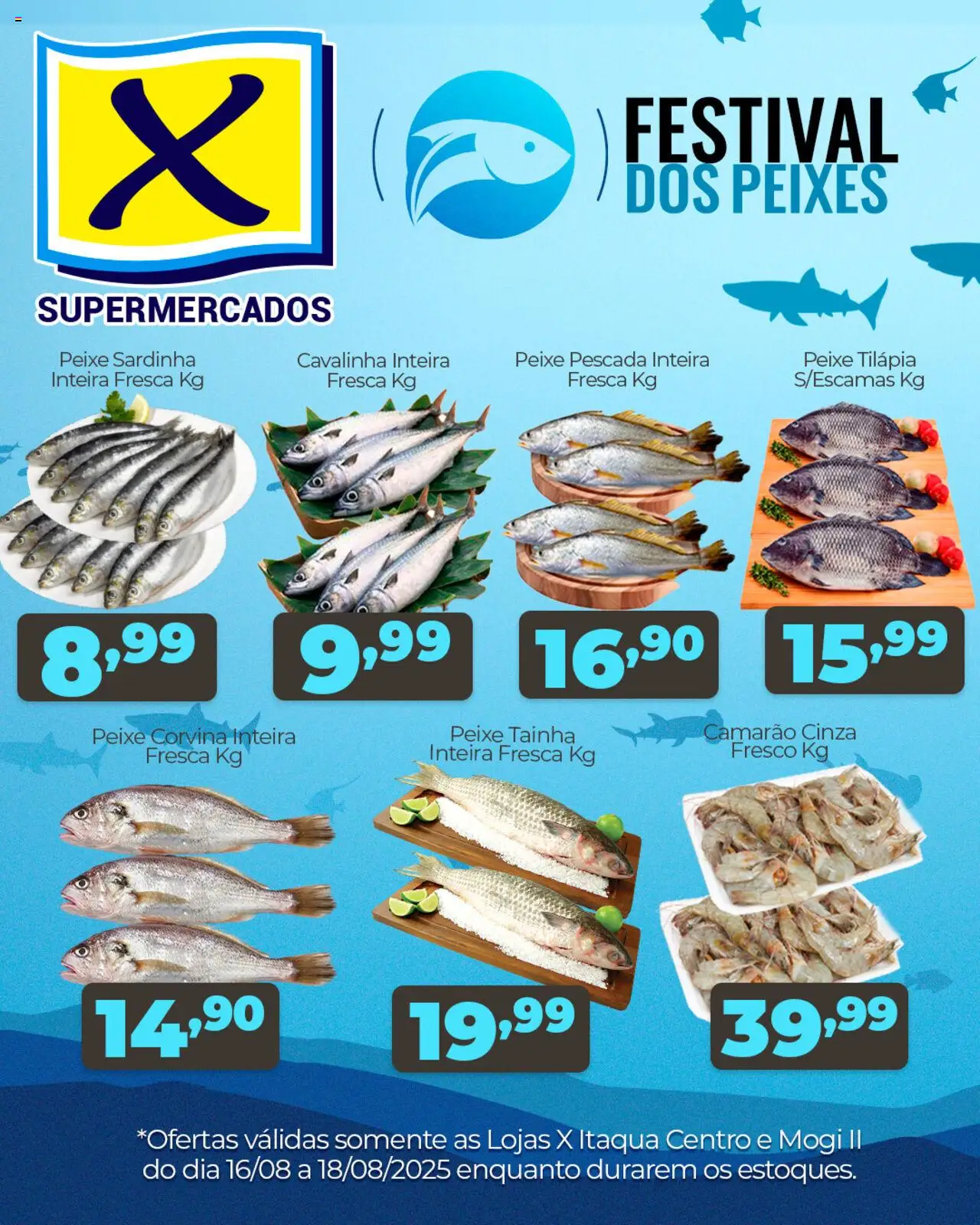 X Supermercados folheto "Ofertas Festival dos Peixes" válido a partir de 16/08/2025 - número de página 1