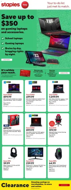 Un aperçu du dépliant Weekly flyer / circulaire du magasin Staples est valide à partir 12 sept. 2025