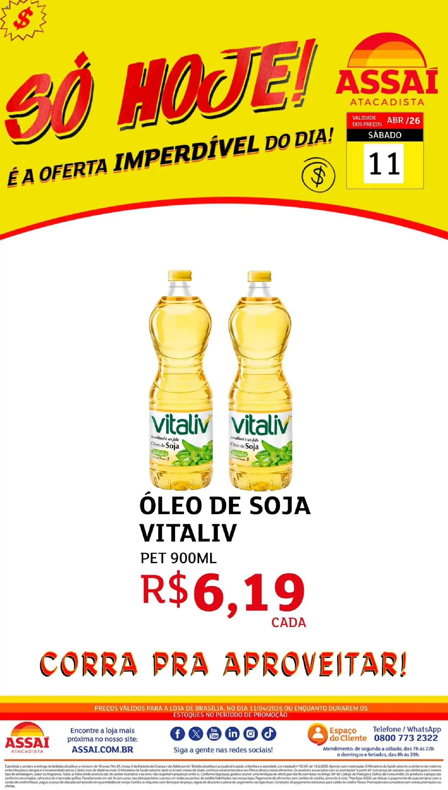 Pré-Visualização do folheto "Assaí Atacadista ofertas - DF" da loja Assaí Atacadista válido a partir de 11/04/2026