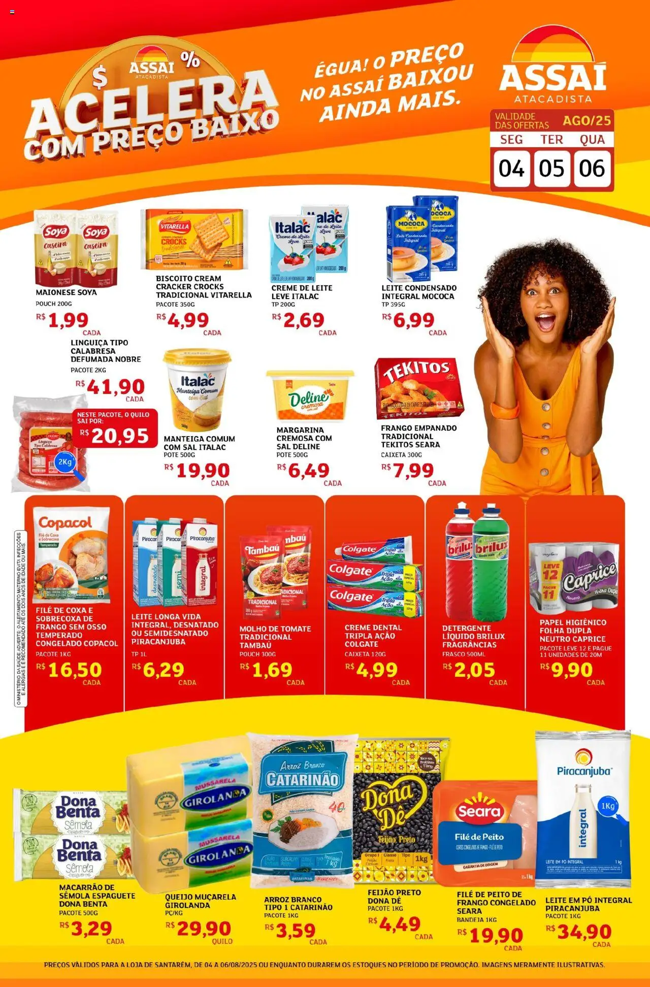 Assaí Atacadista folheto "Encarte - PA" válido a partir de 04/08/2025 - número de página 1 - Sal, Arroz, Leite, Creme, Pó, Molho de tomate, Espaguete, Creme dental