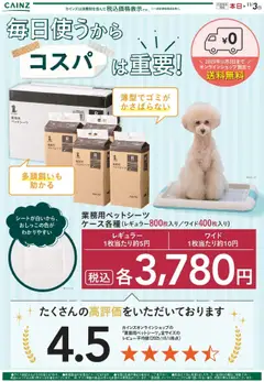 カインズ ホームの2025/10/17から2025/11/03までのチラシはここ業務用ペットシーツ
