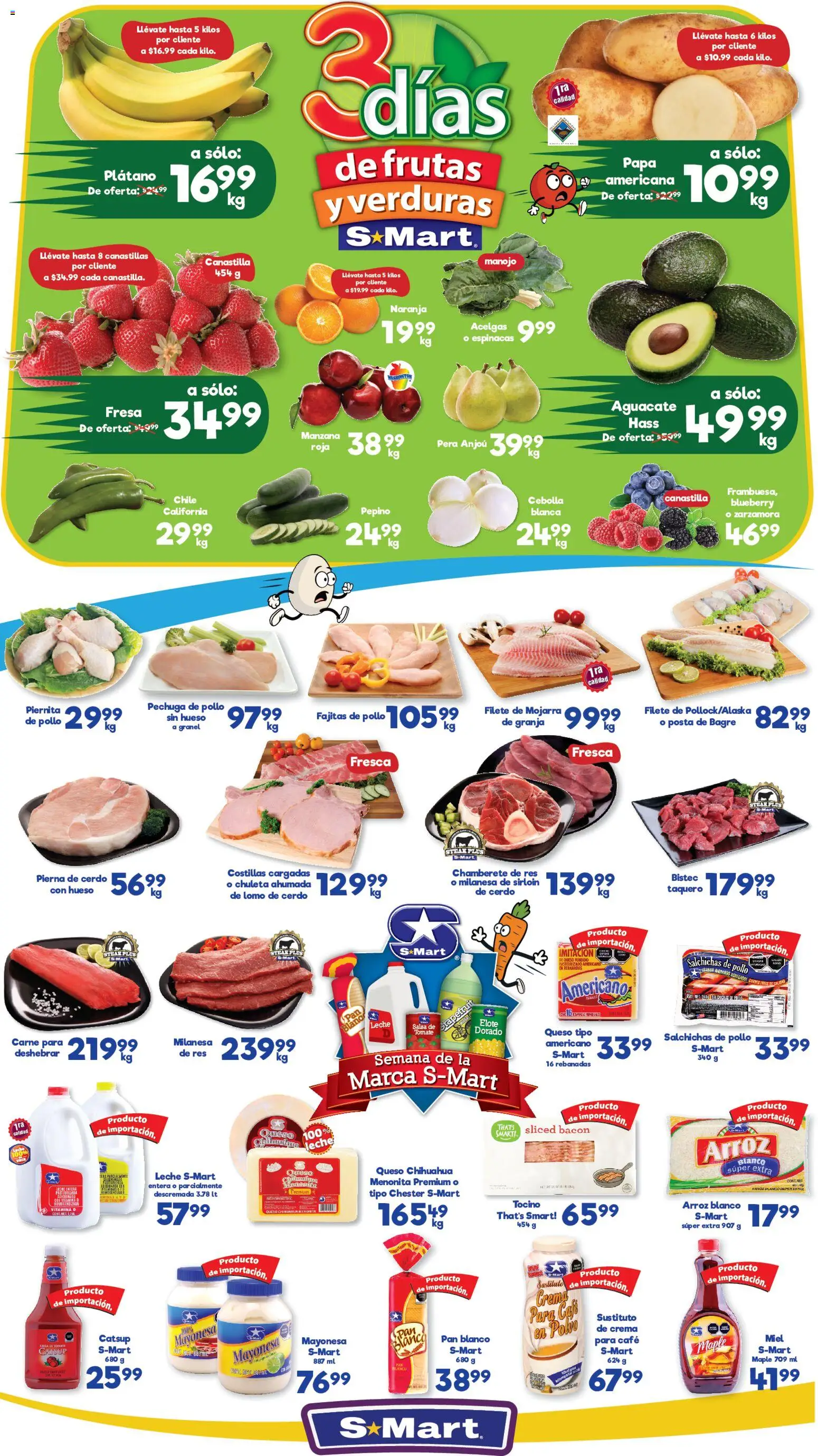 Vista previa las ofertas de la tienda S-Mart - Folleto desde el 03/02/2026 - Manzana, Crema, Cerdo, Miel, Milanesa, Salsa de tomate, Salchichas, Kétchup