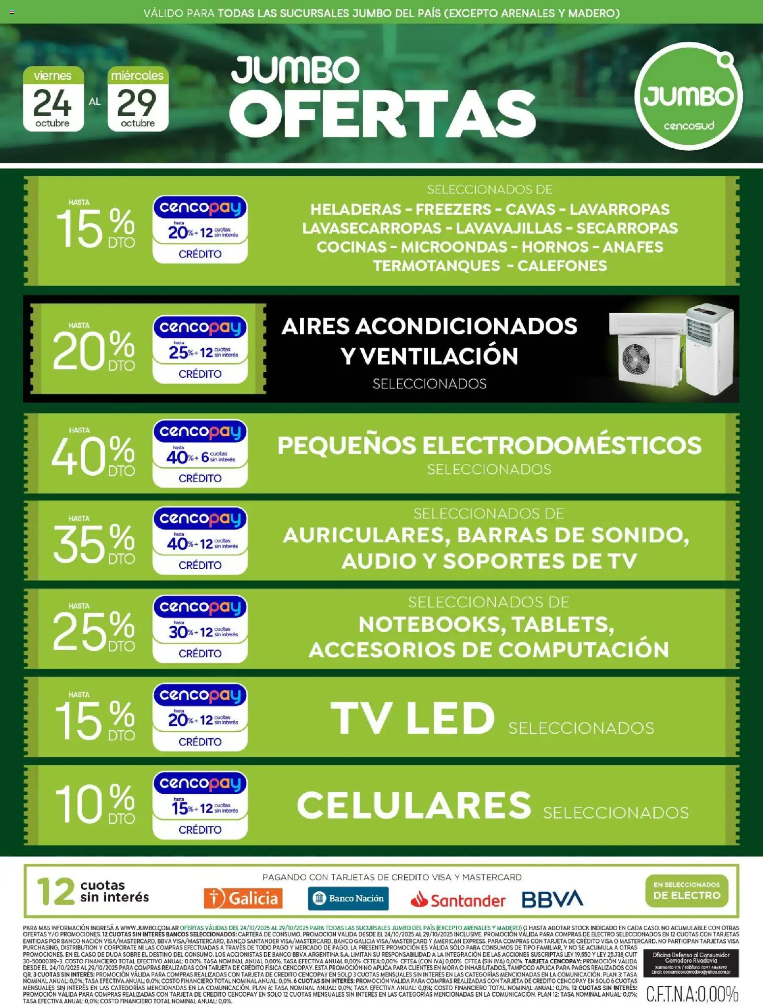 Jumbo Oferta | Electro del 24/10/2025 >> Catálogo - Lavarropas, Microondas, Teléfono, Cartera, Lavavajillas, Audio, Sobre, Caso
