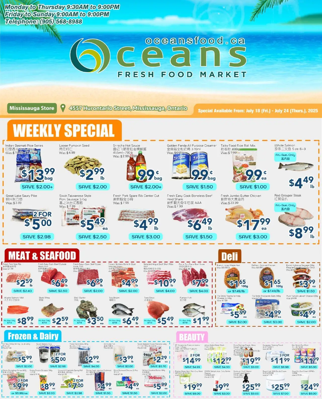 Oceans flyer valid from Jul 18, 2025 - page number 1