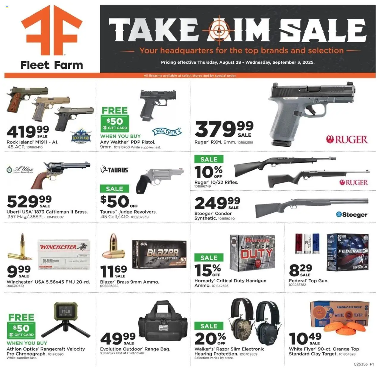 Mills Fleet Farm Take Aim from 08/28/2025 - Flyer - Page number 1