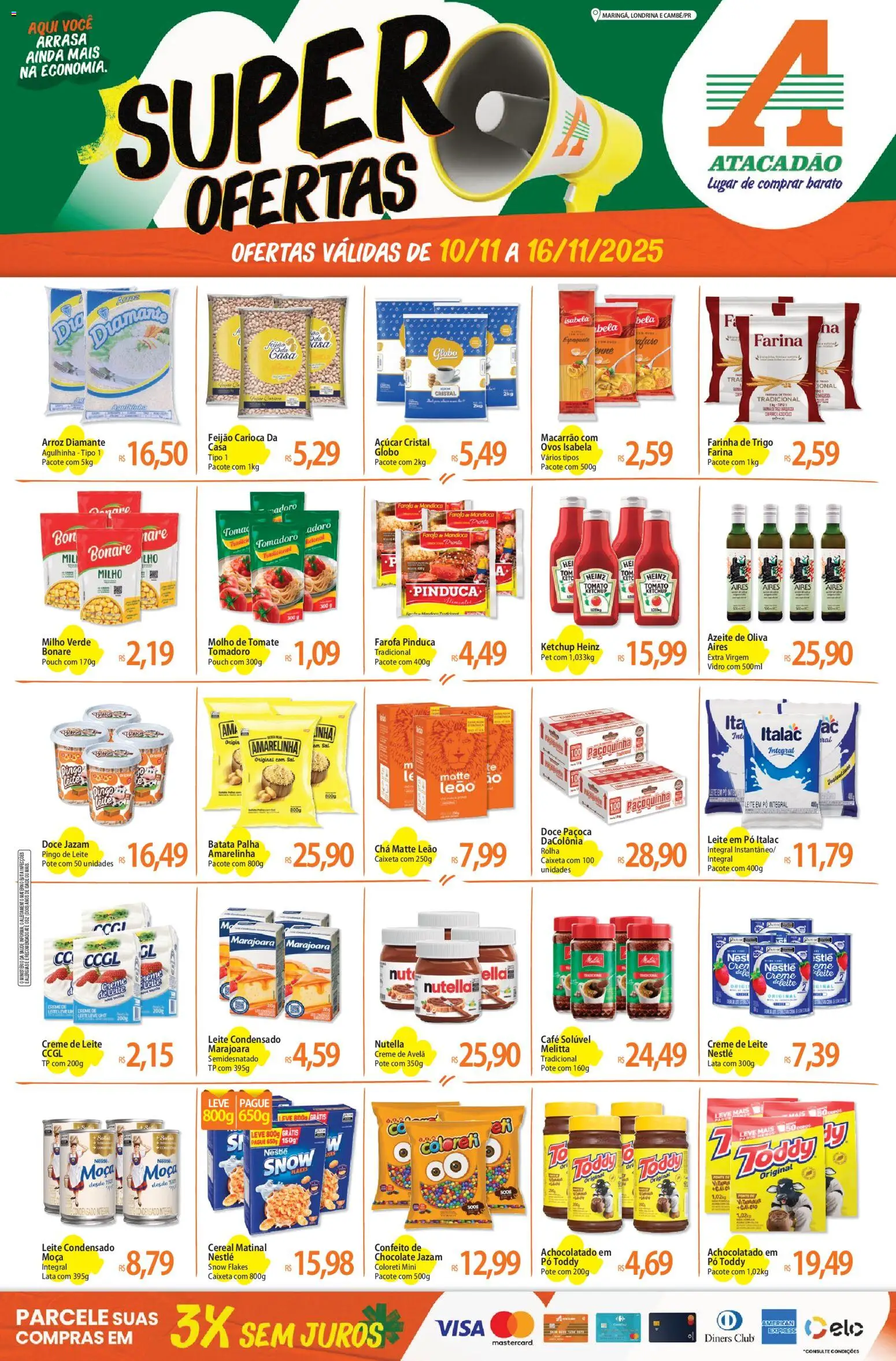 Pré-Visualização do folheto "Ofertas - PR" da loja Atacadão válido a partir de 10/11/2025