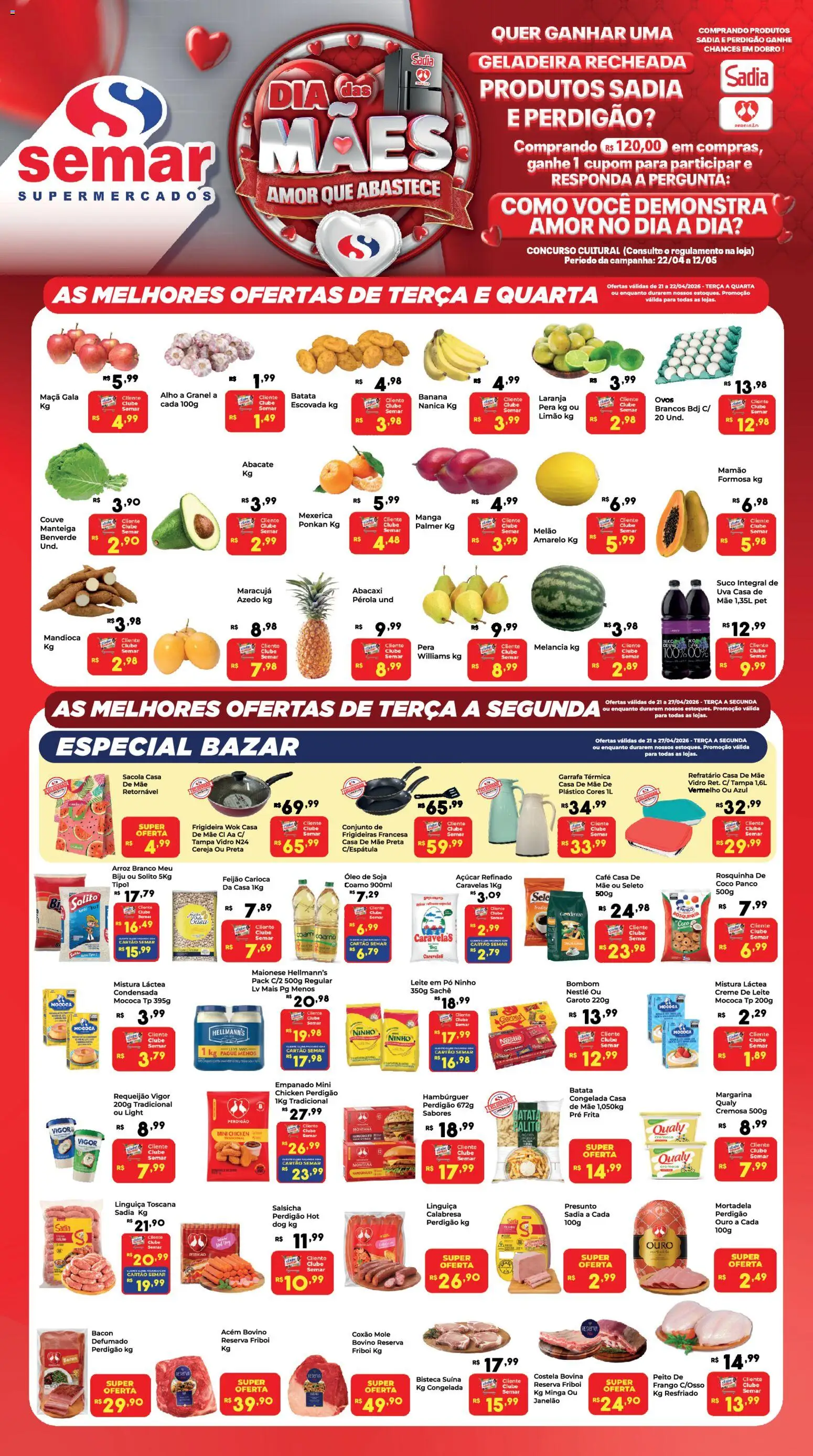 Pré-Visualização do folheto "Semar Supermercado - Ofertas da semana" da loja Semar Supermercado válido a partir de 21/04/2026