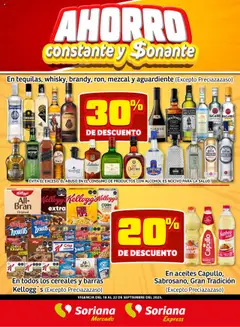 Vista previa las ofertas de la tienda Soriana - Fin de Semana Mercado: Ags, Nay, Jal, Qro, Col, Mich, Gto, Hgo, Tlax, Mor, Pue, Gro, Oax, Edo. de Mex, CDMX, Zac y SLP desde el 18/09/2025 
