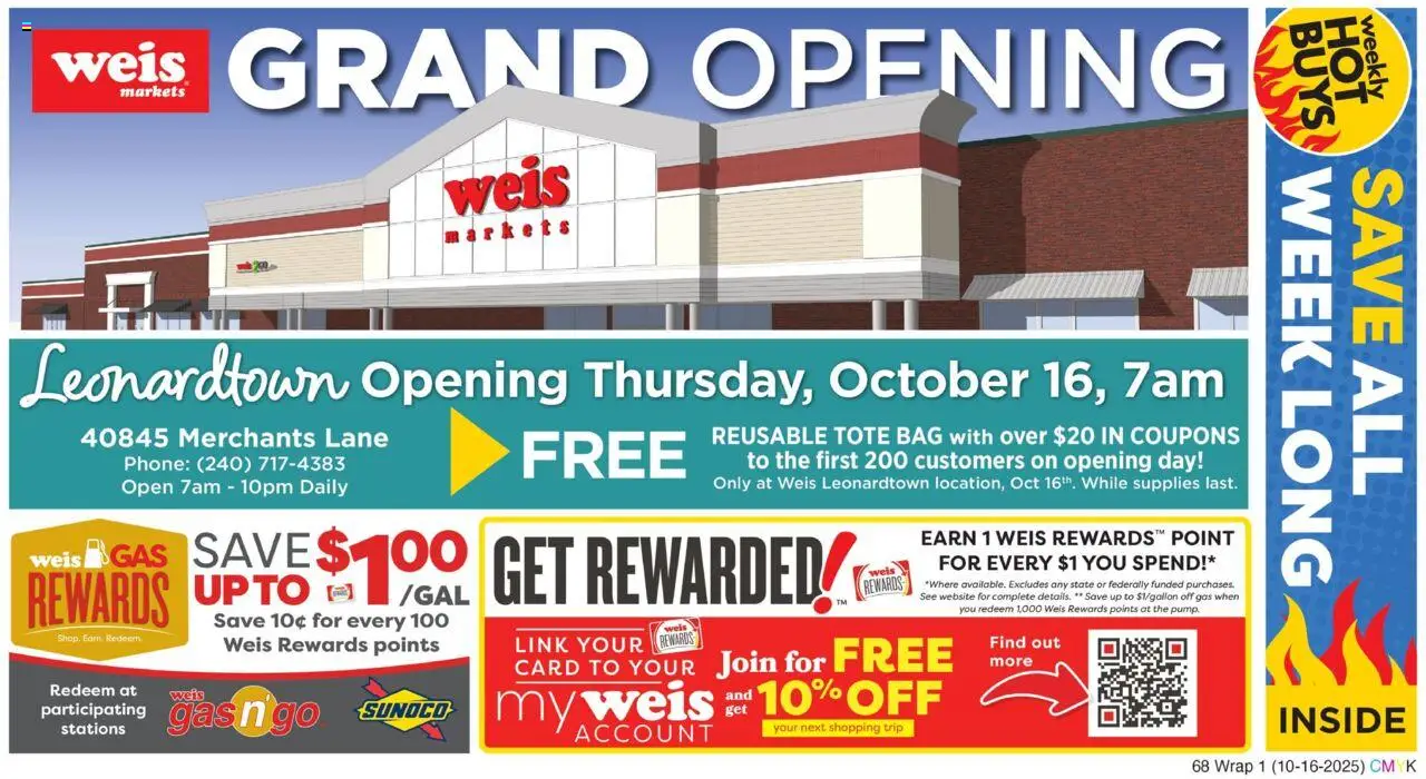 Weis Grand Opening from 10/16/2025 - Flyer - Page number 1