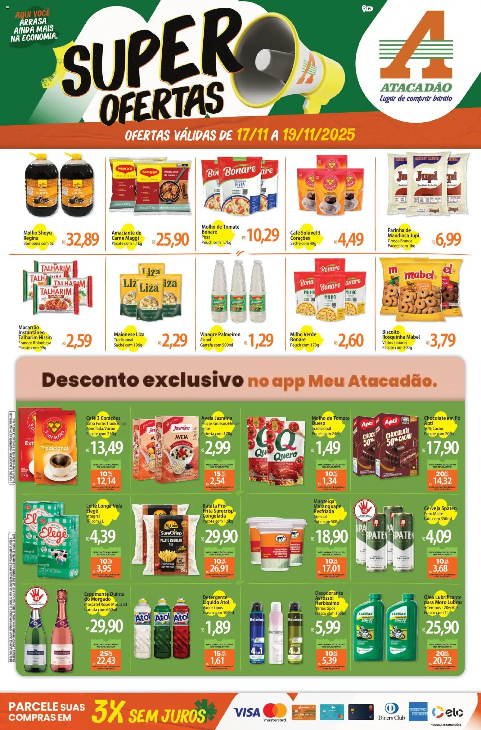 Pré-Visualização do folheto "Ofertas - PI" da loja Atacadão válido a partir de 17/11/2025