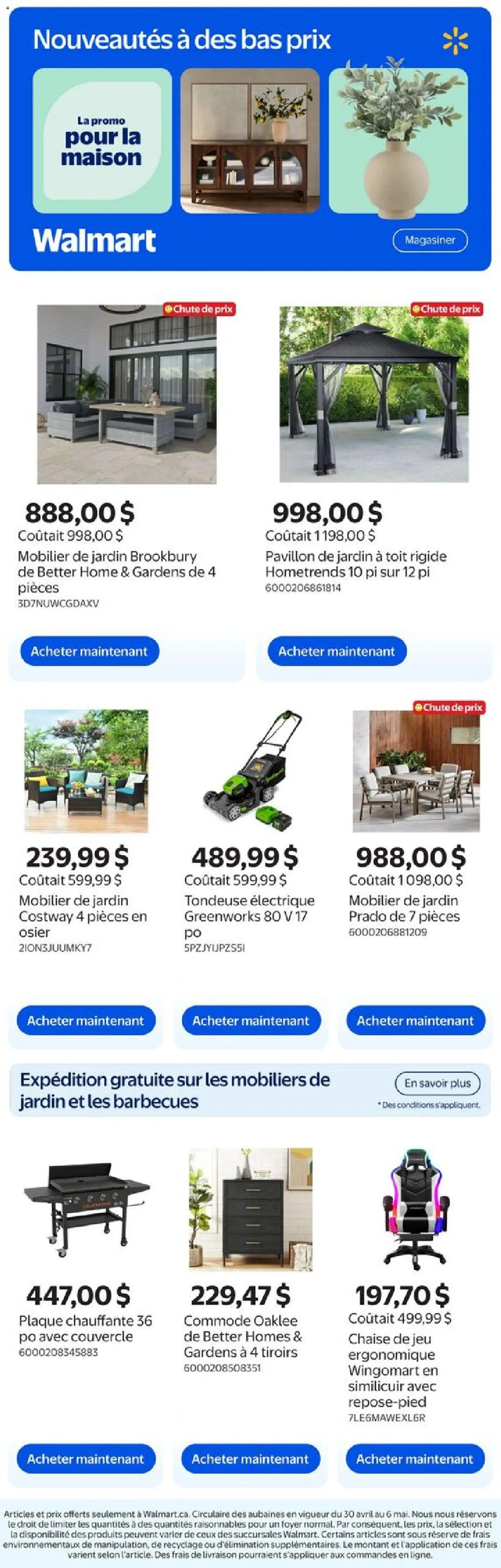 Preview of leaflet Walmart circulaire - Nouveautés à des bas prix from shop Walmart is valid from Apr 30, 2026