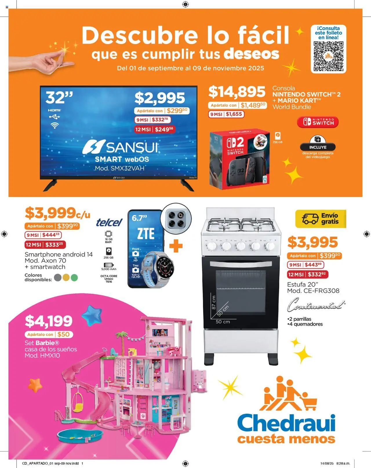 Vista previa las ofertas de la tienda Chedraui - Promociones Cuesta Menos Cumplir Tus Deseos desde el 01/09/2025 - Smartphone