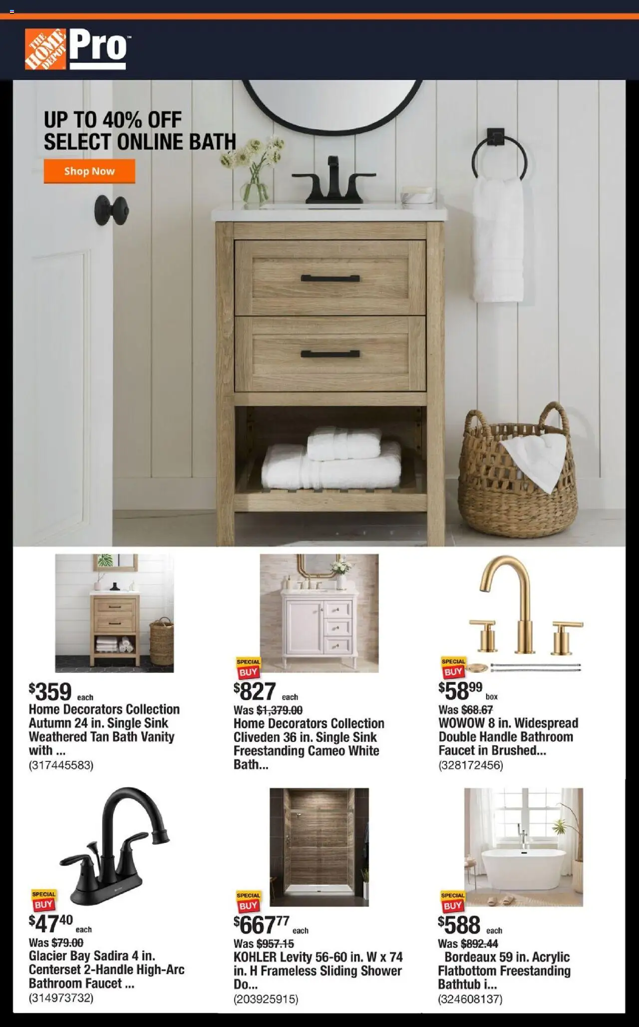 Home Depot Shop Pro Ad - FL from 10/20/2025 - Flyer - Page number 1