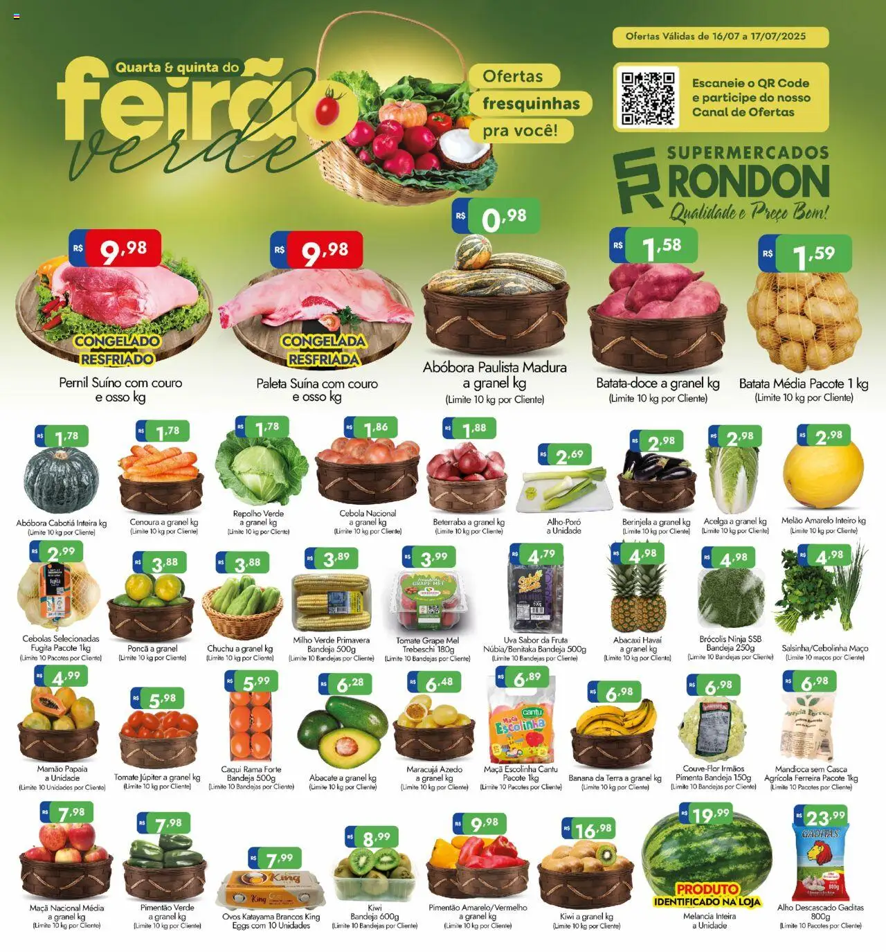 Supermercados Rondon folheto "Ofertas Feirão" válido a partir de 16/07/2025 - número de página 1
