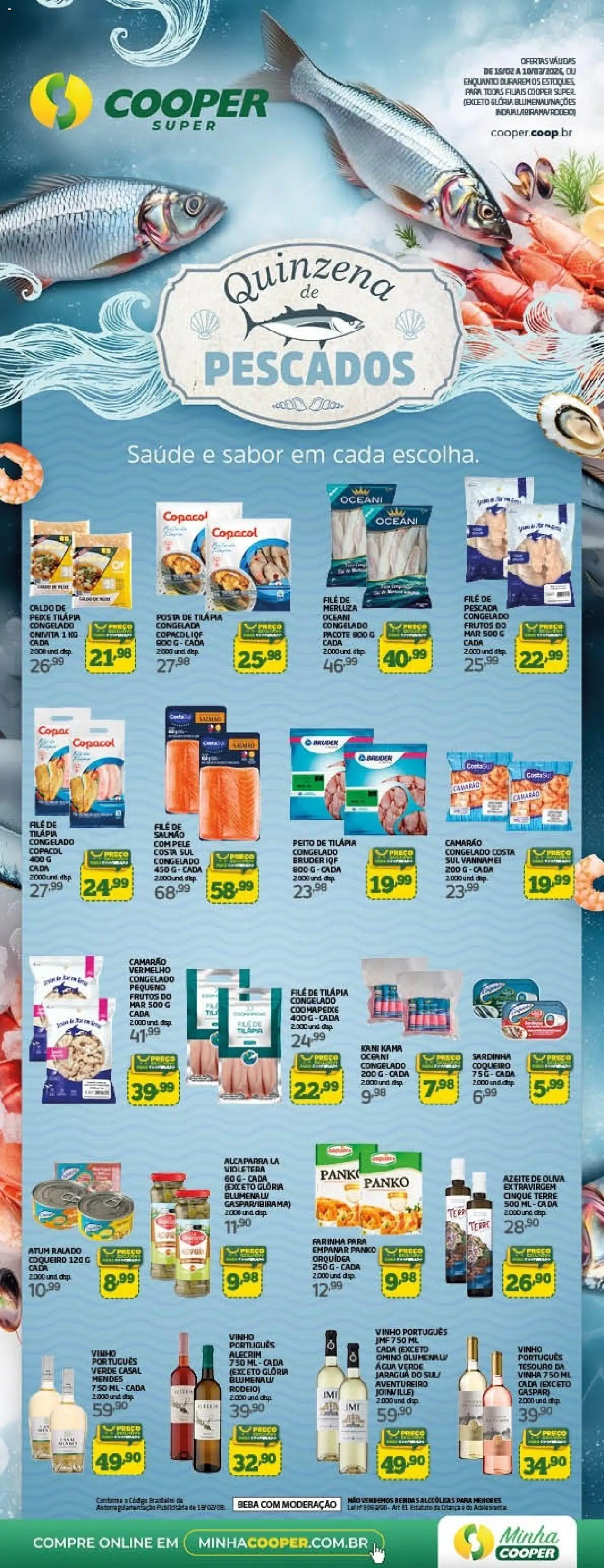 Pré-Visualização do folheto "Ofertas Super Especial pescados" da loja Cooper válido a partir de 19/02/2026