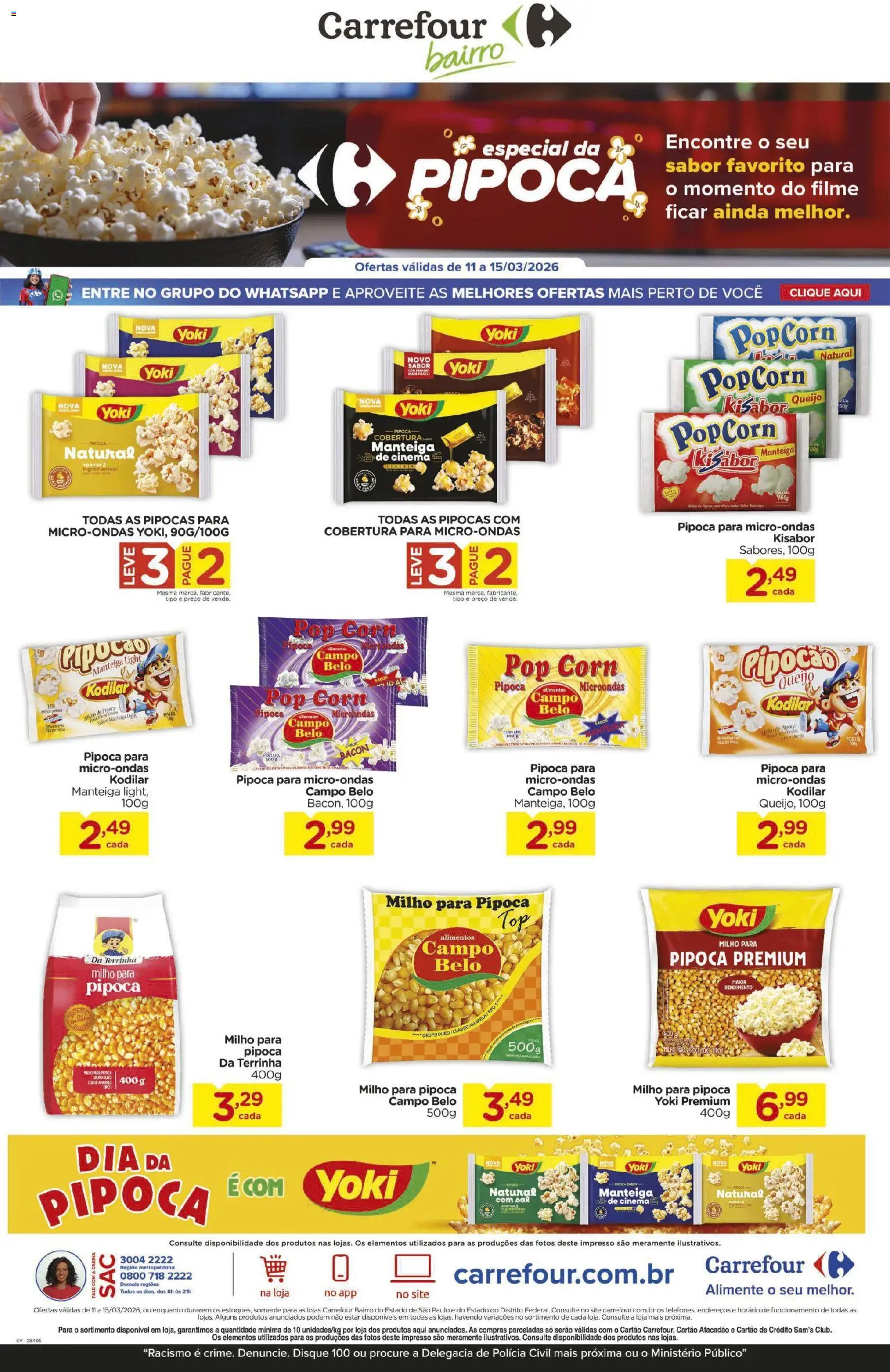 Pré-Visualização do folheto "Carrefour Bairro ofertas Especial da Pipoca" da loja Carrefour Bairro válido a partir de 11/03/2026