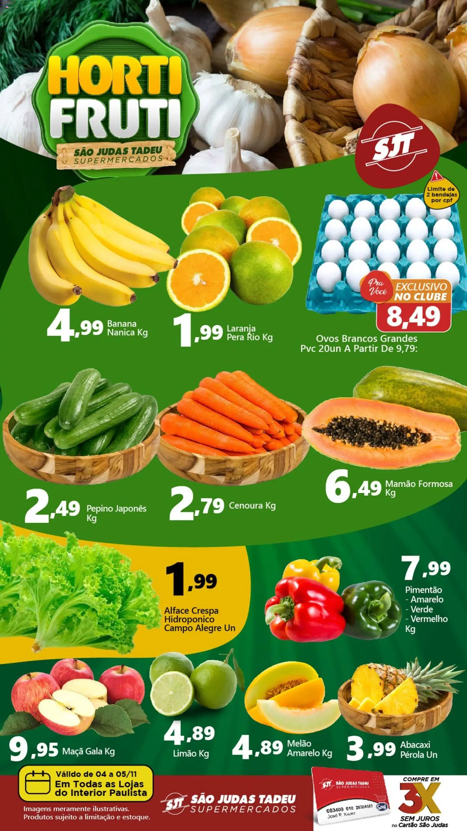 Pré-Visualização do folheto "Ofertas Hortifruti" da loja São Judas Tadeu válido a partir de 04/11/2025