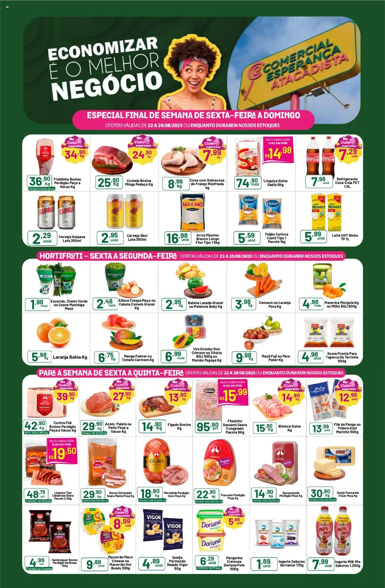 Comercial Esperança folheto "Ofertas Economizar" válido a partir de 22/08/2025 - número de página 1