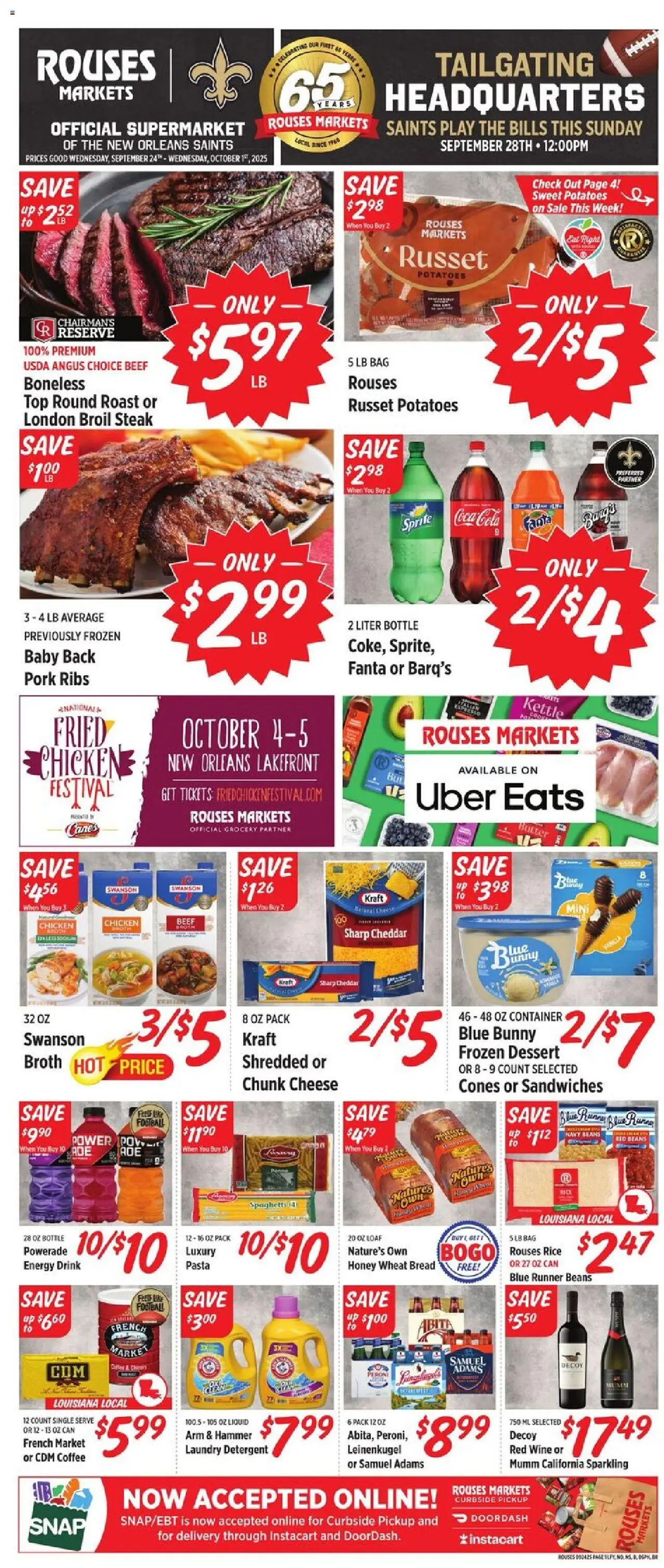 Rouses Weekly Ad - LA from 09/24/2025 - Flyer - Page number 1