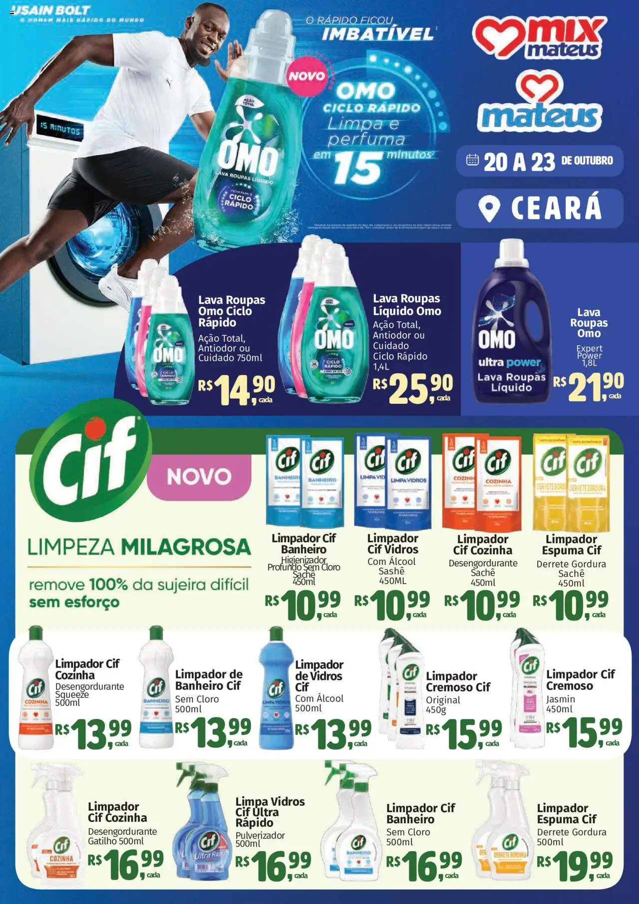 Mateus folheto "Ofertas Unilever" válido a partir de 20/10/2025 - número de página 1 - Roupas, Álcool, Rádio, Pulverizador, Cloro, Limpa vidros, Desengordurante