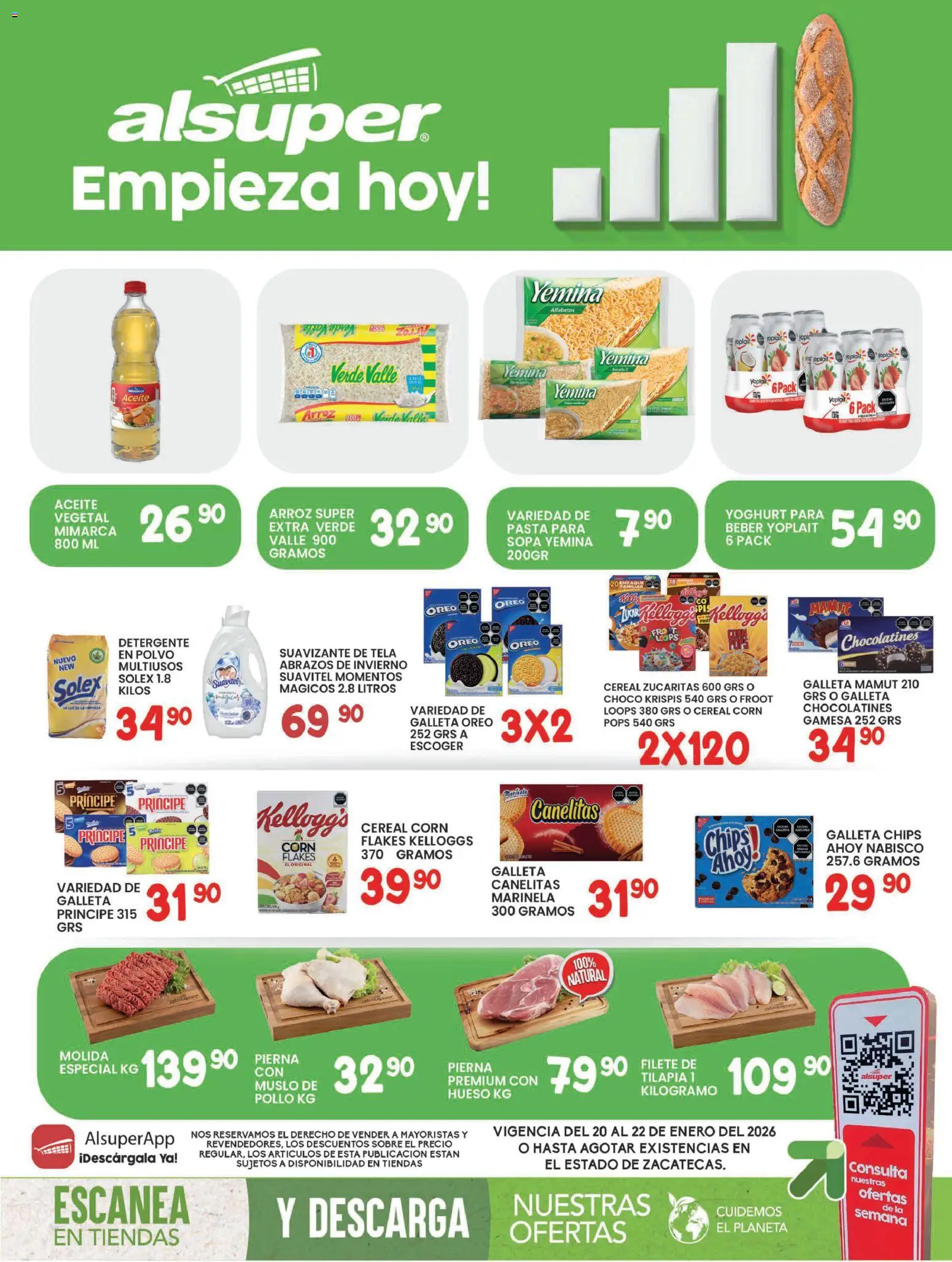 Vista previa las ofertas de la tienda Alsuper - Folleto Zacatecas desde el 20/01/2026 