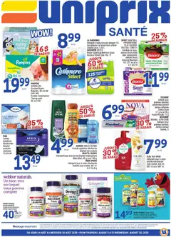 Un aperçu du dépliant Weekly flyer / circulaire du magasin Uniprix est valide à partir 14 août 2025