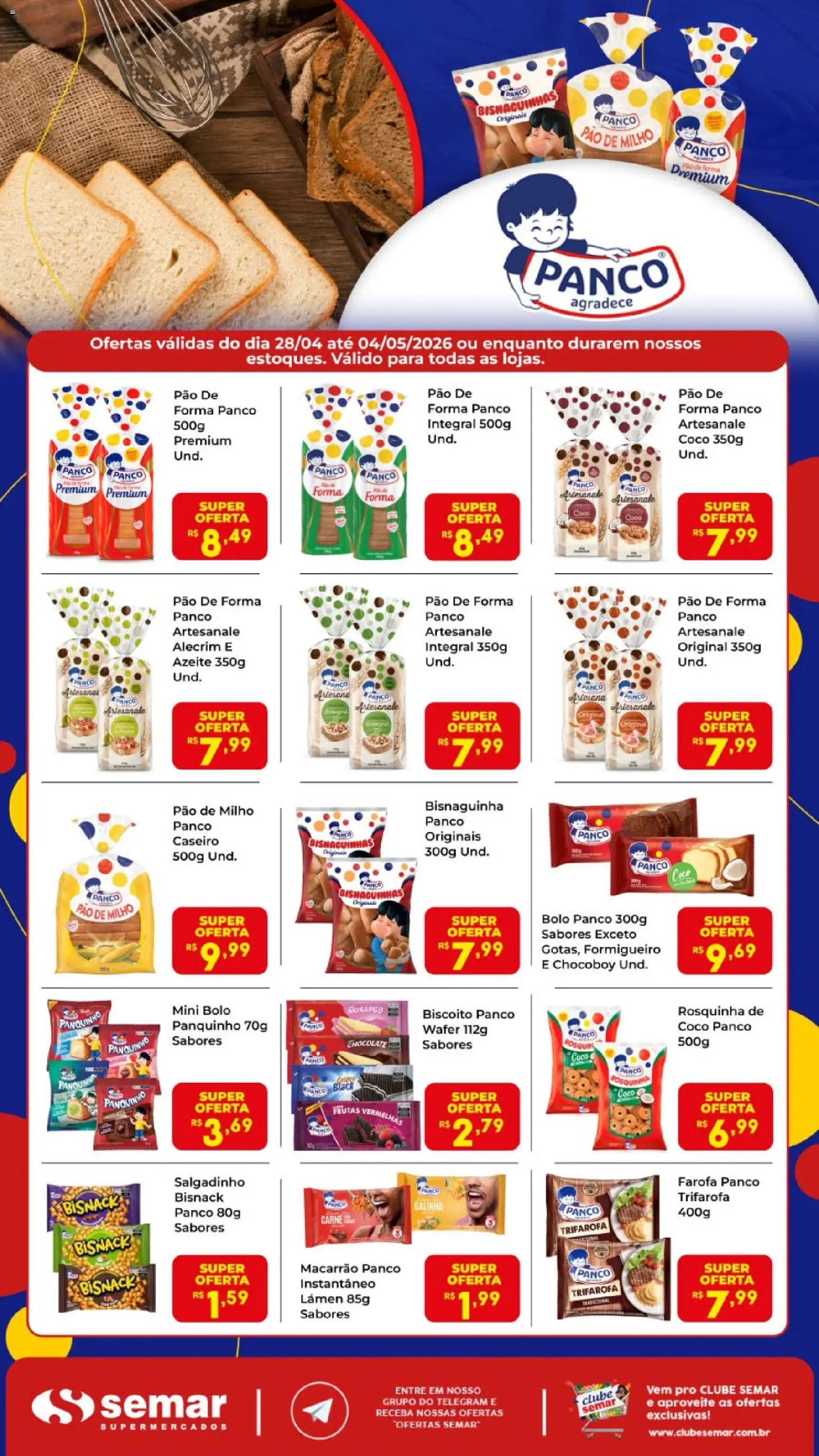Pré-Visualização do folheto "Semar Supermercado ofertas Panco" da loja Semar Supermercado válido a partir de 28/04/2026