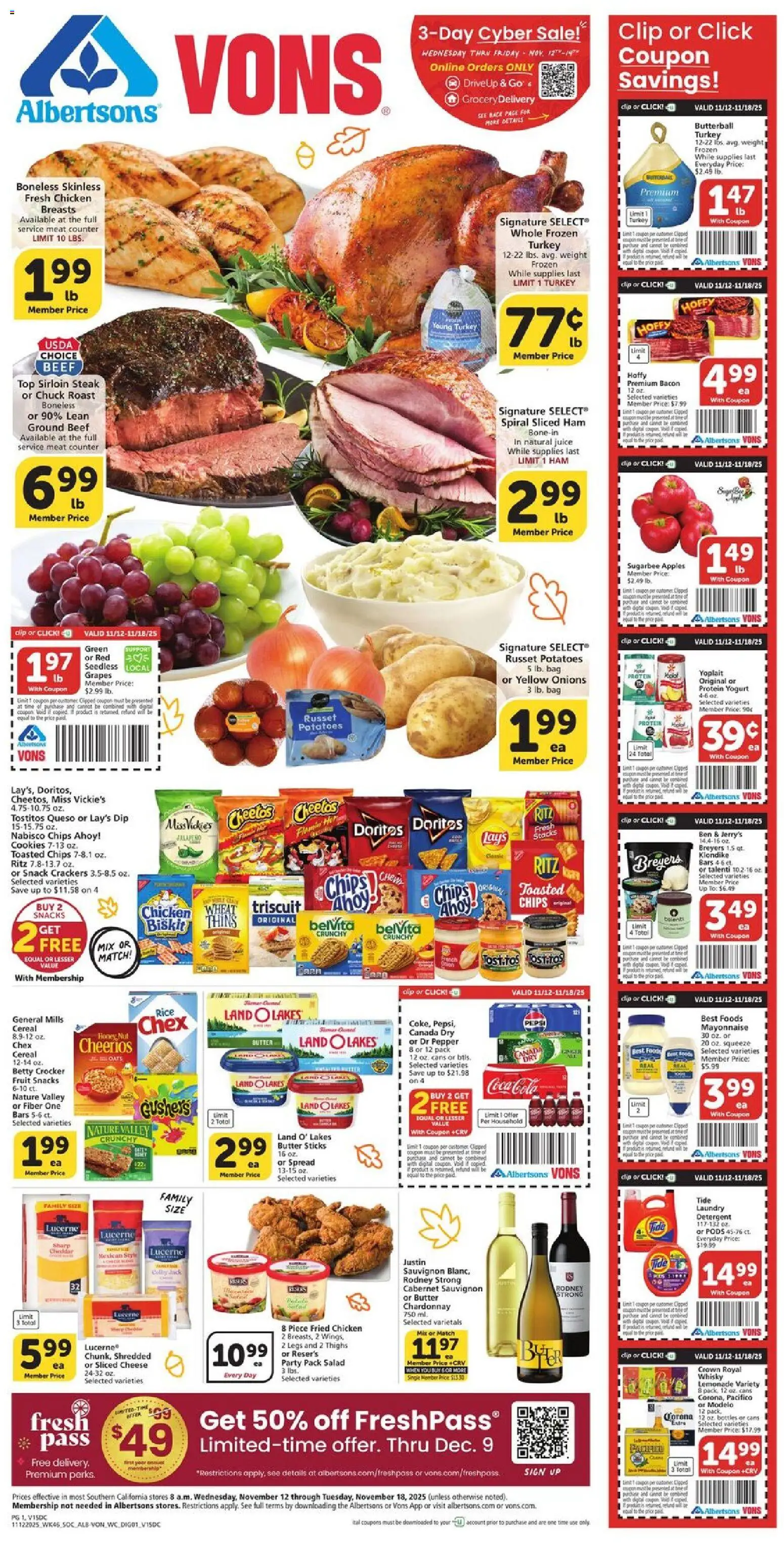 Ad Preview of Vons Weekly Ad from 11/12/2025