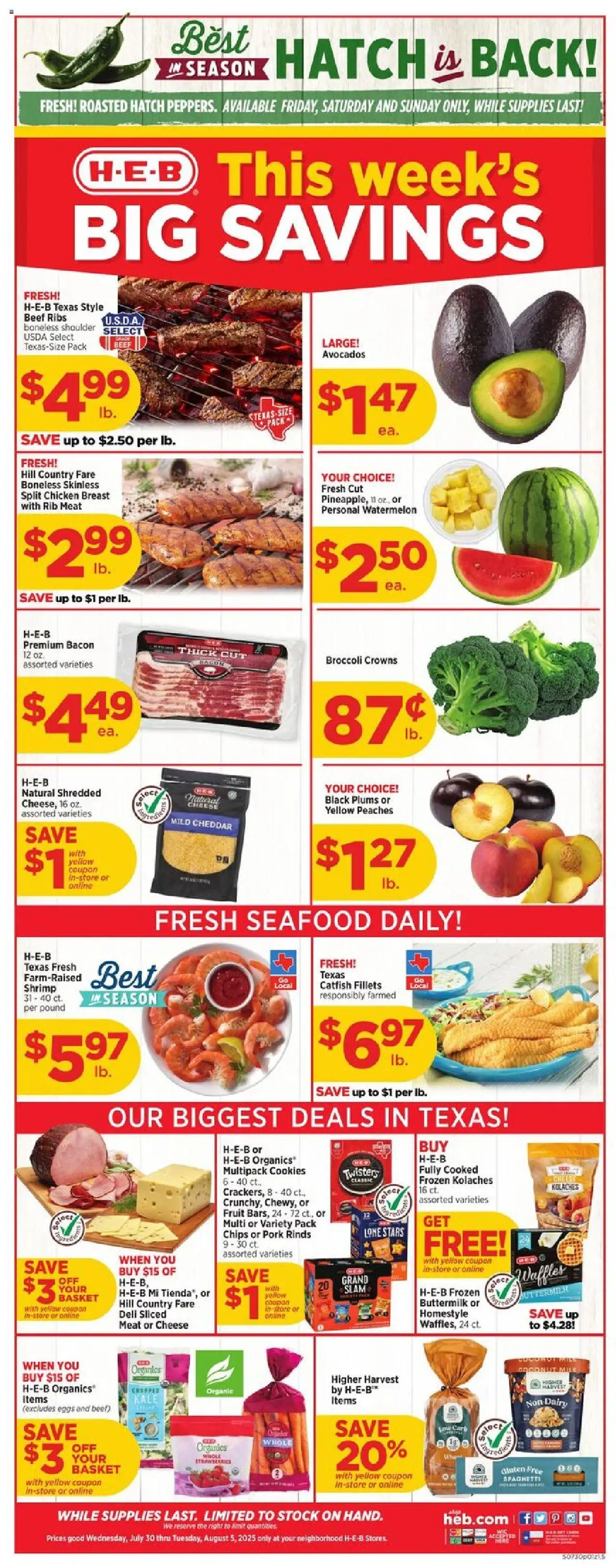 H-E-B Weekly Ad from 07/30/2025 - Flyer - Page number 1