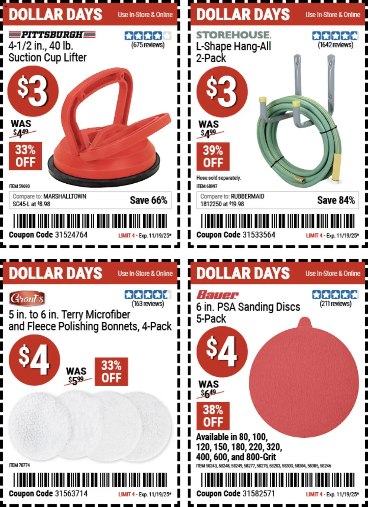 Ad Preview of Harbor Freight Dollar Days from 11/06/2025