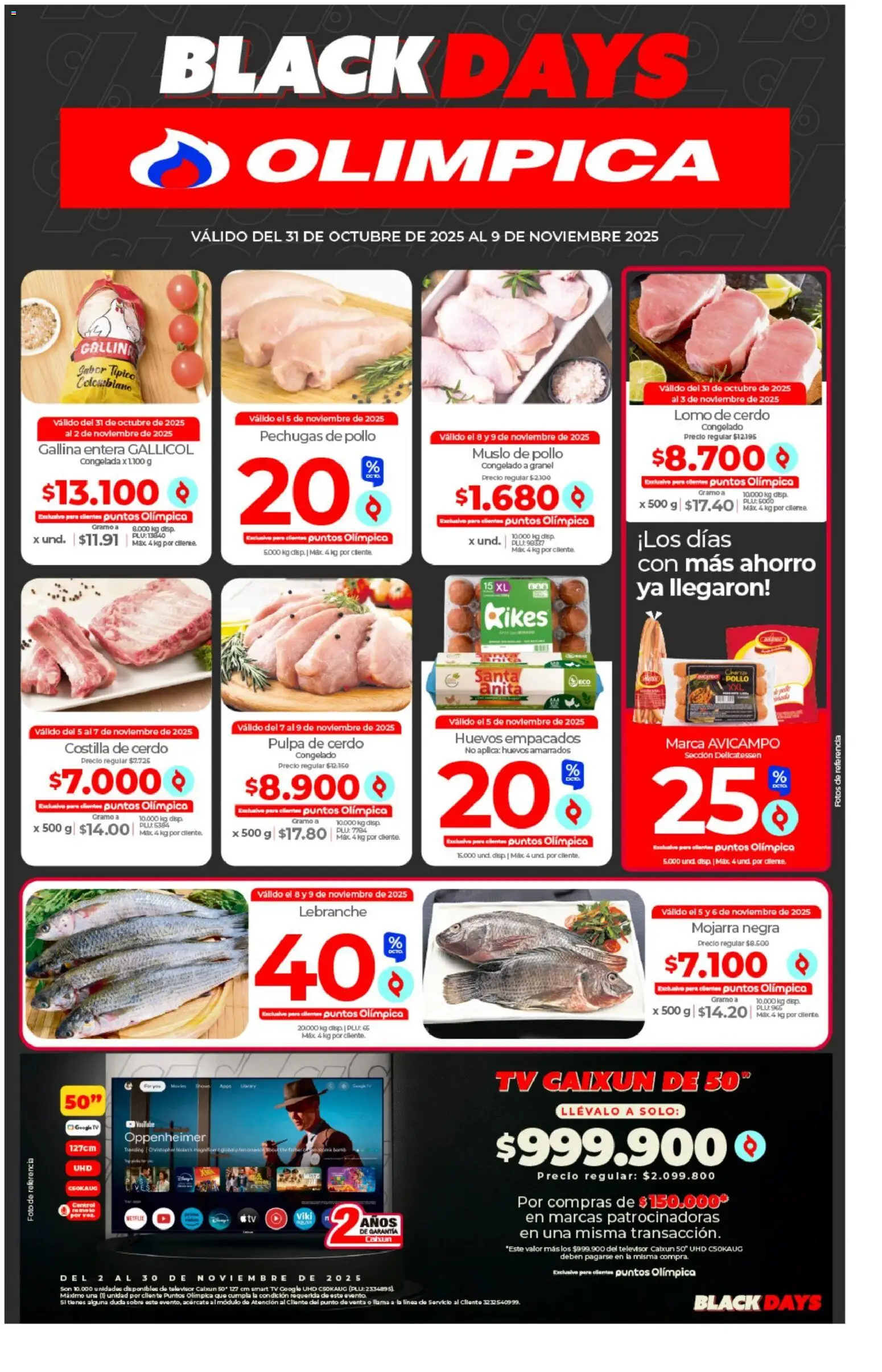  Vista previa del prospecto Ofertas BLACK DAYS del almacen Olímpica válida del 31/10/2025 al 09/11/2025