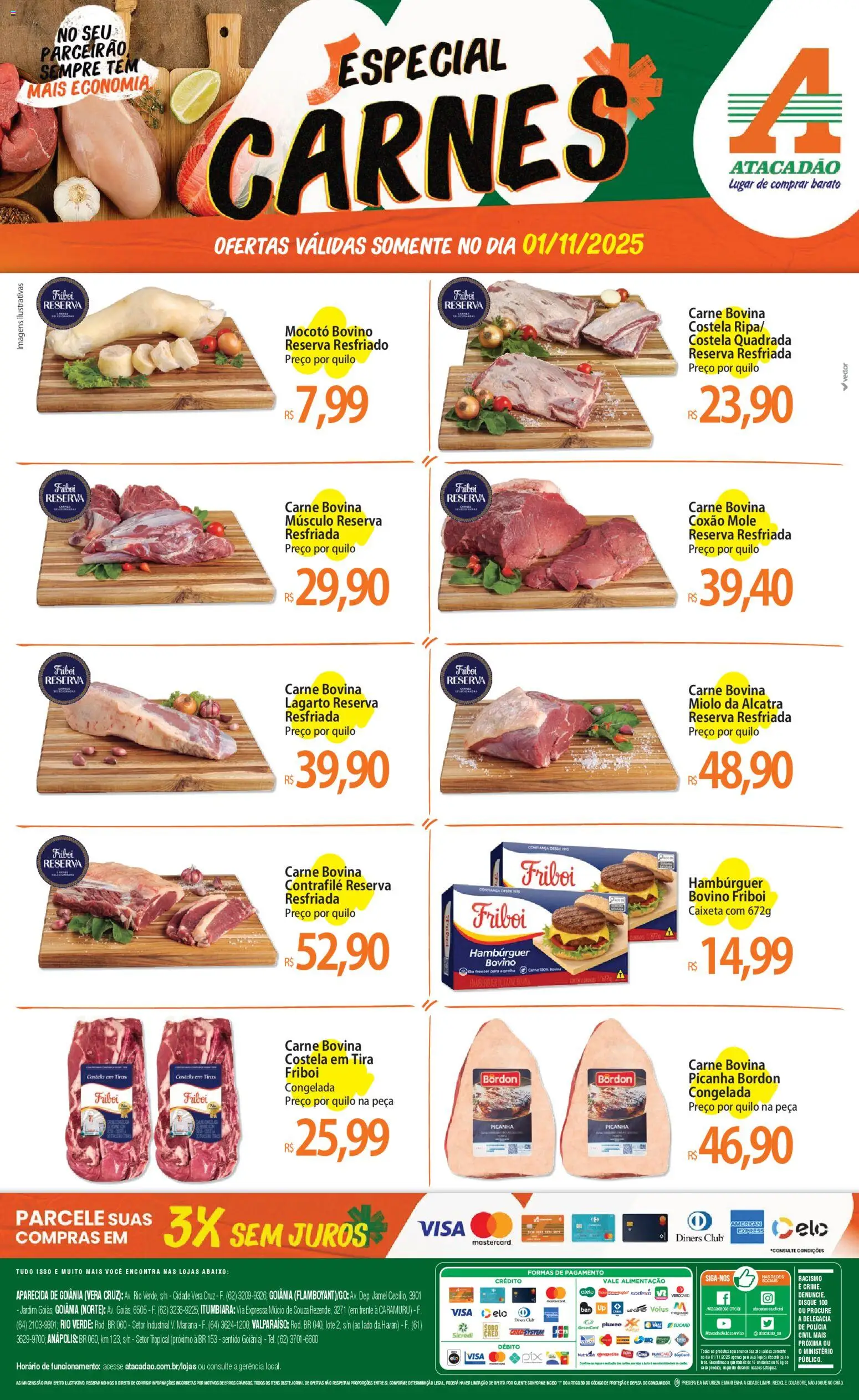 Pré-Visualização do folheto "Ofertas - GO" da loja Atacadão válido a partir de 01/11/2025