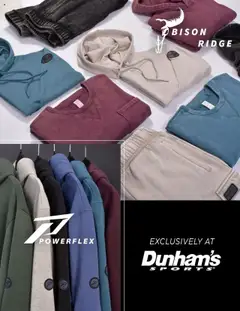 Ad Preview of Dunham's Sports Bison Ridge & Powerflex Apparel Guide from 09/25/2025