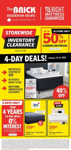 Preview of leaflet Brick Mattress Store from shop The Brick is valid from Jan 13, 2026