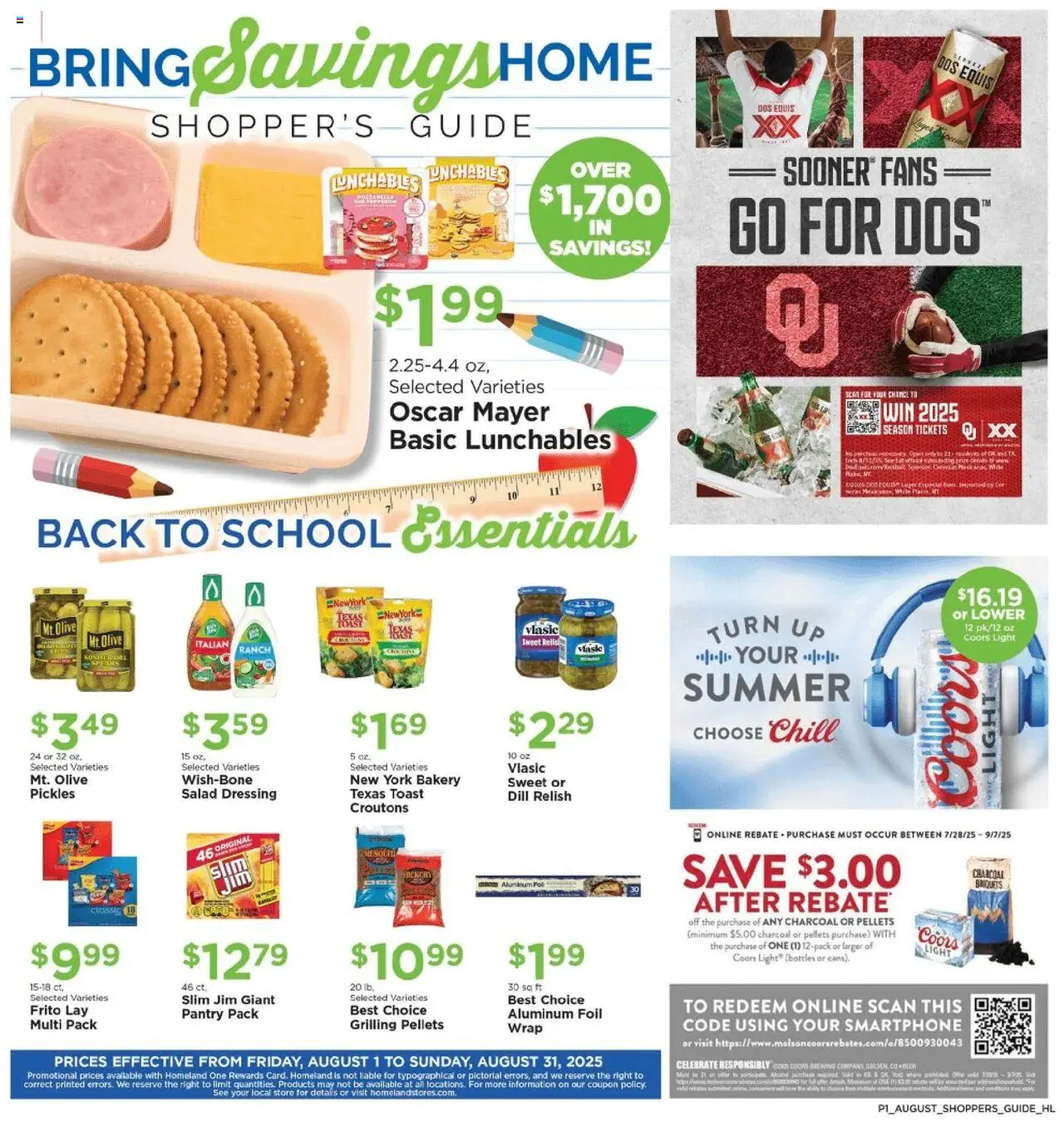 Homeland Bring Savings Home Shopper's Guide from 08/01/2025 - Flyer - Page number 1