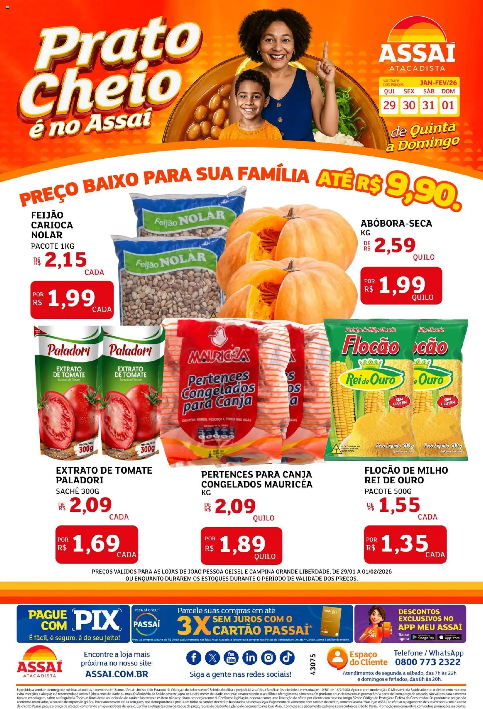 Pré-Visualização do folheto "Encarte - PB" da loja Assaí Atacadista válido a partir de 29/01/2026
