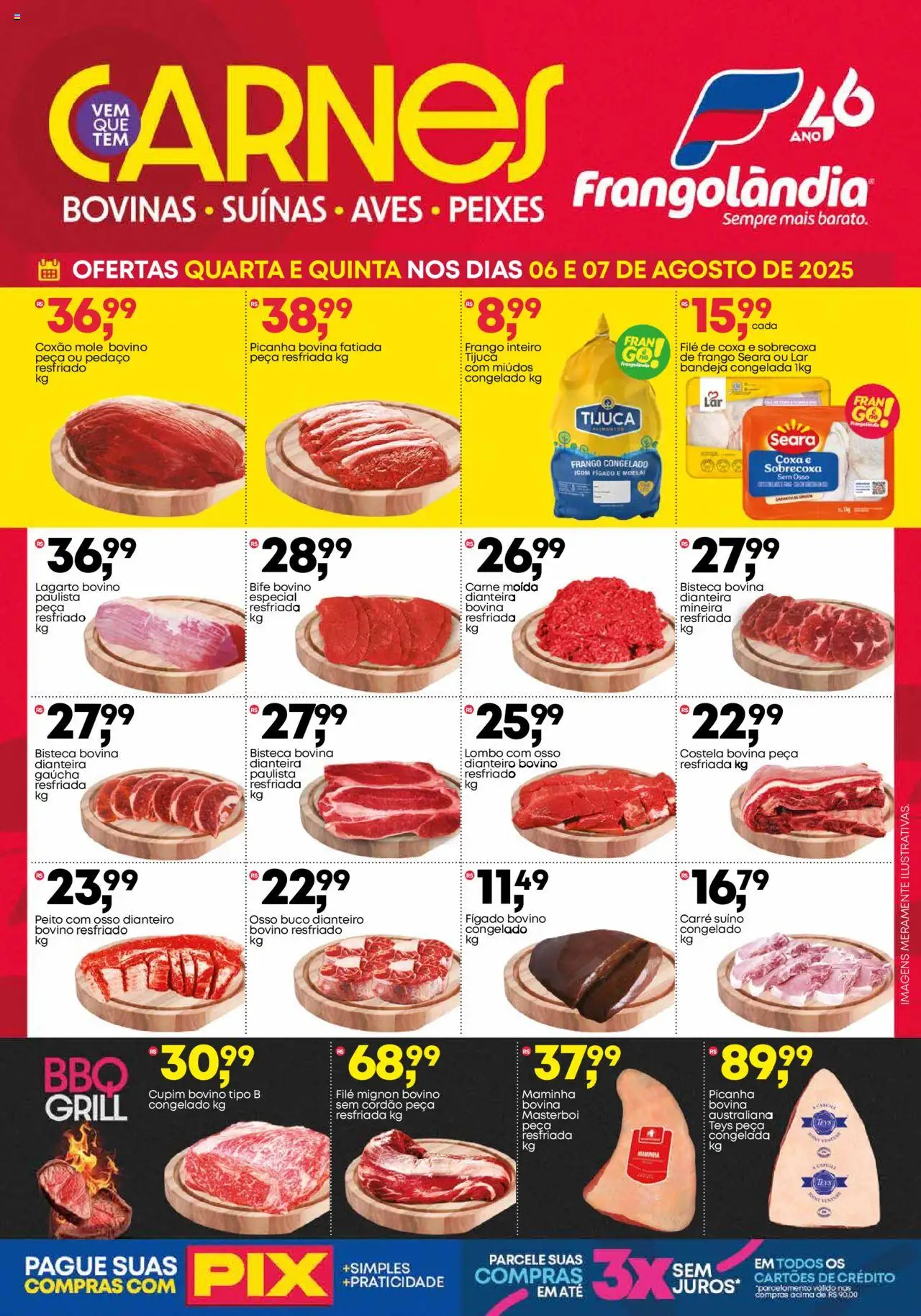 Frangolândia folheto "Ofertas Carnes" válido a partir de 06/08/2025 - número de página 1