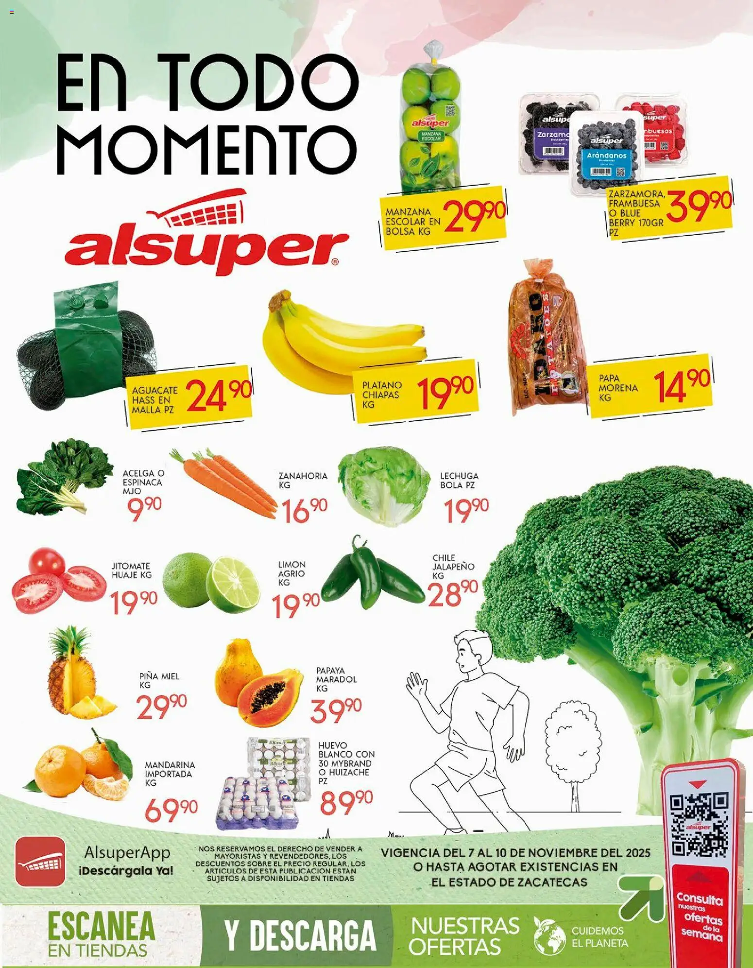 Vista previa las ofertas de la tienda Alsuper - Folleto Zacatecas desde el 07/11/2025 - Manzana, Chile, Bolsa, Aguacate, Arándanos, Huevo, Lechuga, Miel