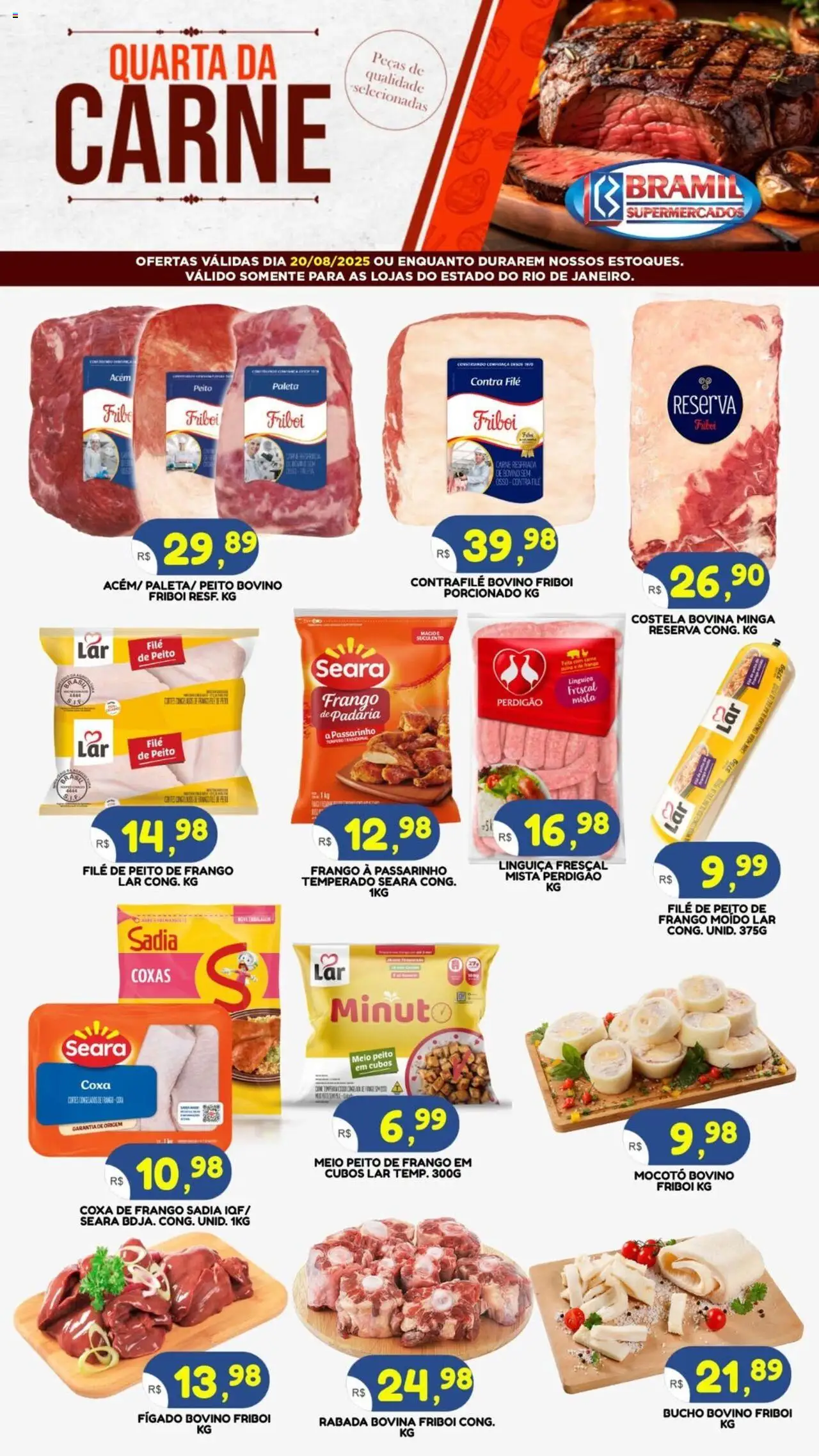 Bramil Supermercados folheto "Ofertas Quarta da Carne" válido a partir de 20/08/2025 - número de página 1